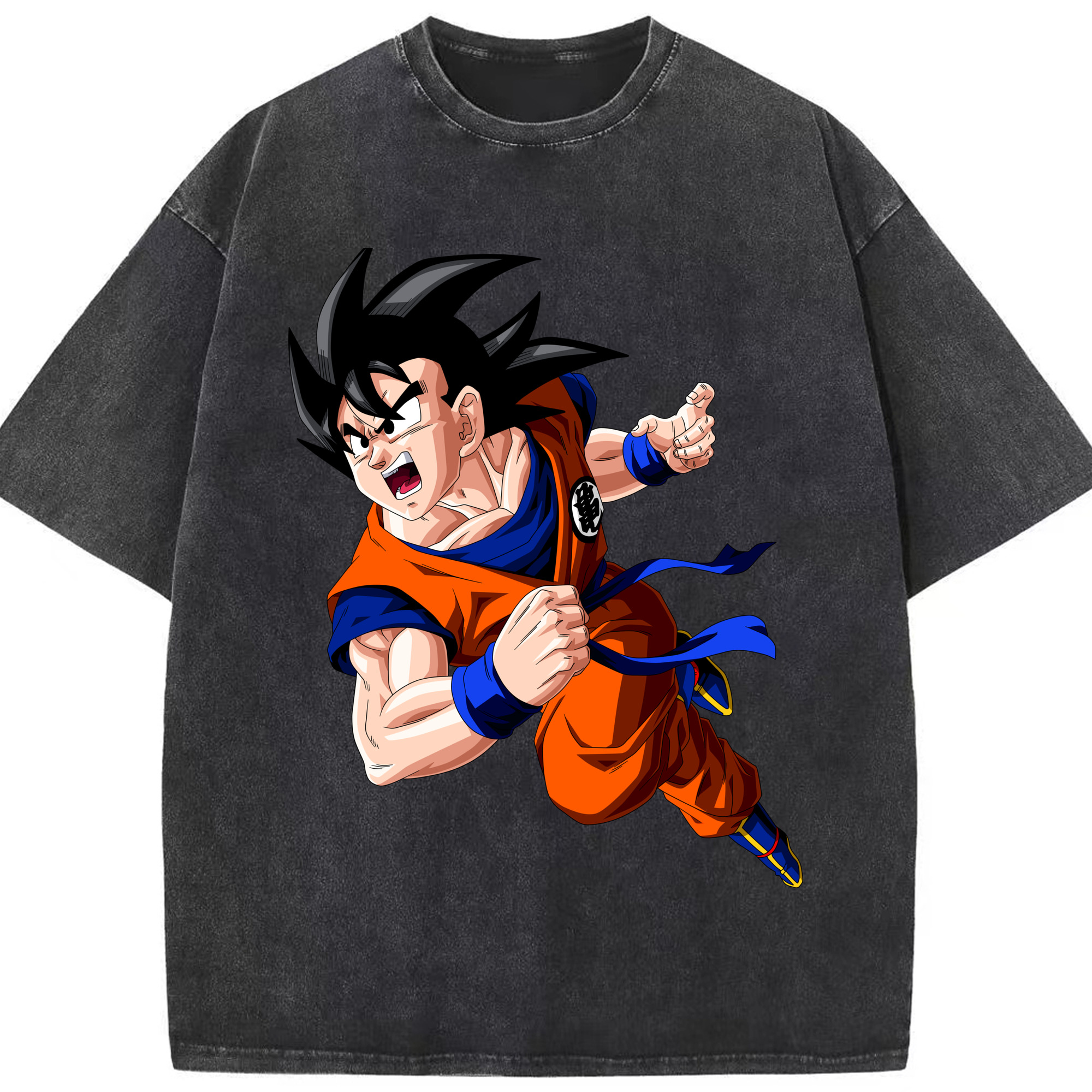（画像用） ドラゴンボール 孫悟空（そん ごくう）Son Goku カカロット DRAGON BALL Kakarotto 綿100% ヴィンテージ風 半袖Tシャツ（フロントプリント）