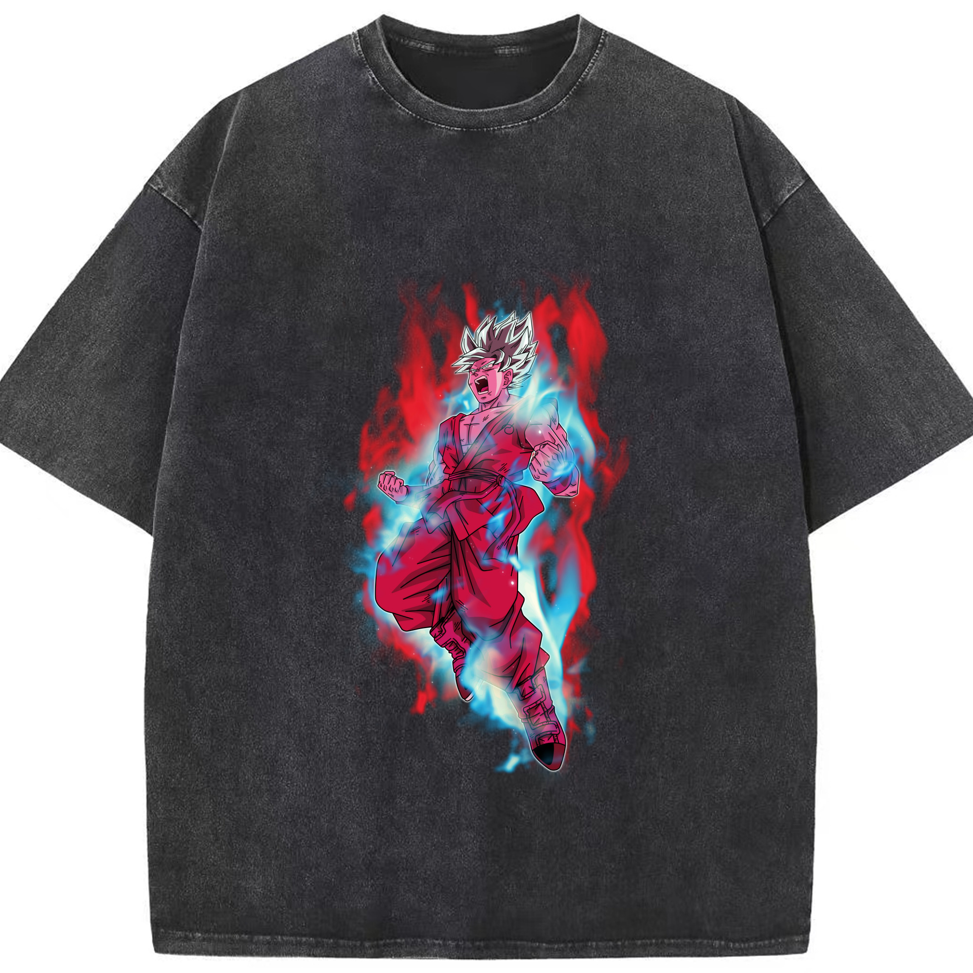 （画像用） ドラゴンボール 孫悟空（そん ごくう）Son Goku カカロット DRAGON BALL Kakarotto 綿100% ヴィンテージ風 半袖Tシャツ（フロントプリント）
