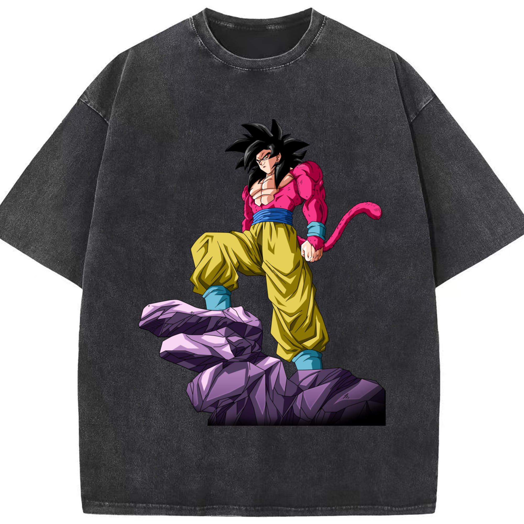 （画像用） ドラゴンボール 孫悟空（そん ごくう）Son Goku カカロット DRAGON BALL Kakarotto 綿100% ヴィンテージ風 半袖Tシャツ（フロントプリント）