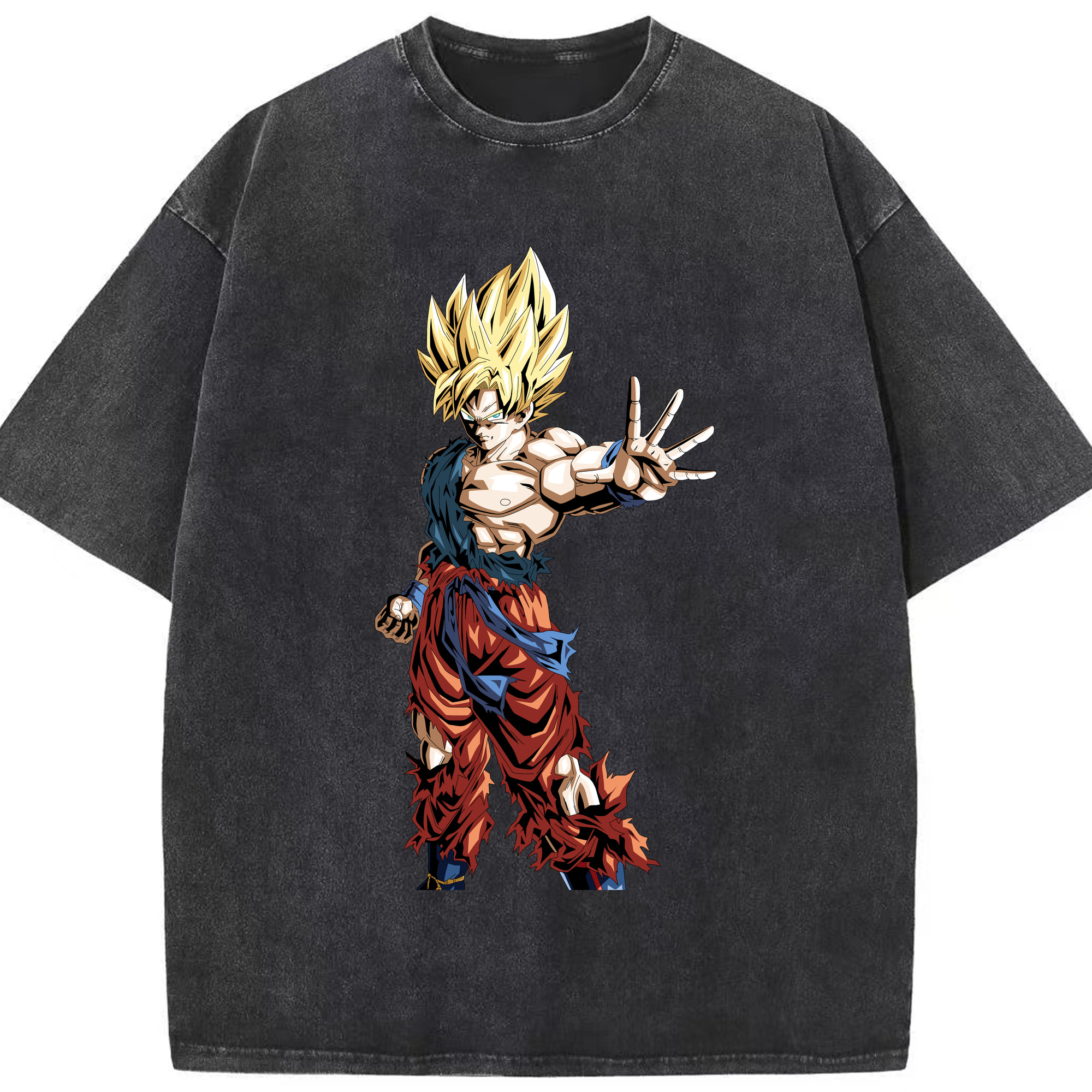 （画像用） ドラゴンボール 孫悟空（そん ごくう）Son Goku カカロット DRAGON BALL Kakarotto 綿100% ヴィンテージ風 半袖Tシャツ（フロントプリント）