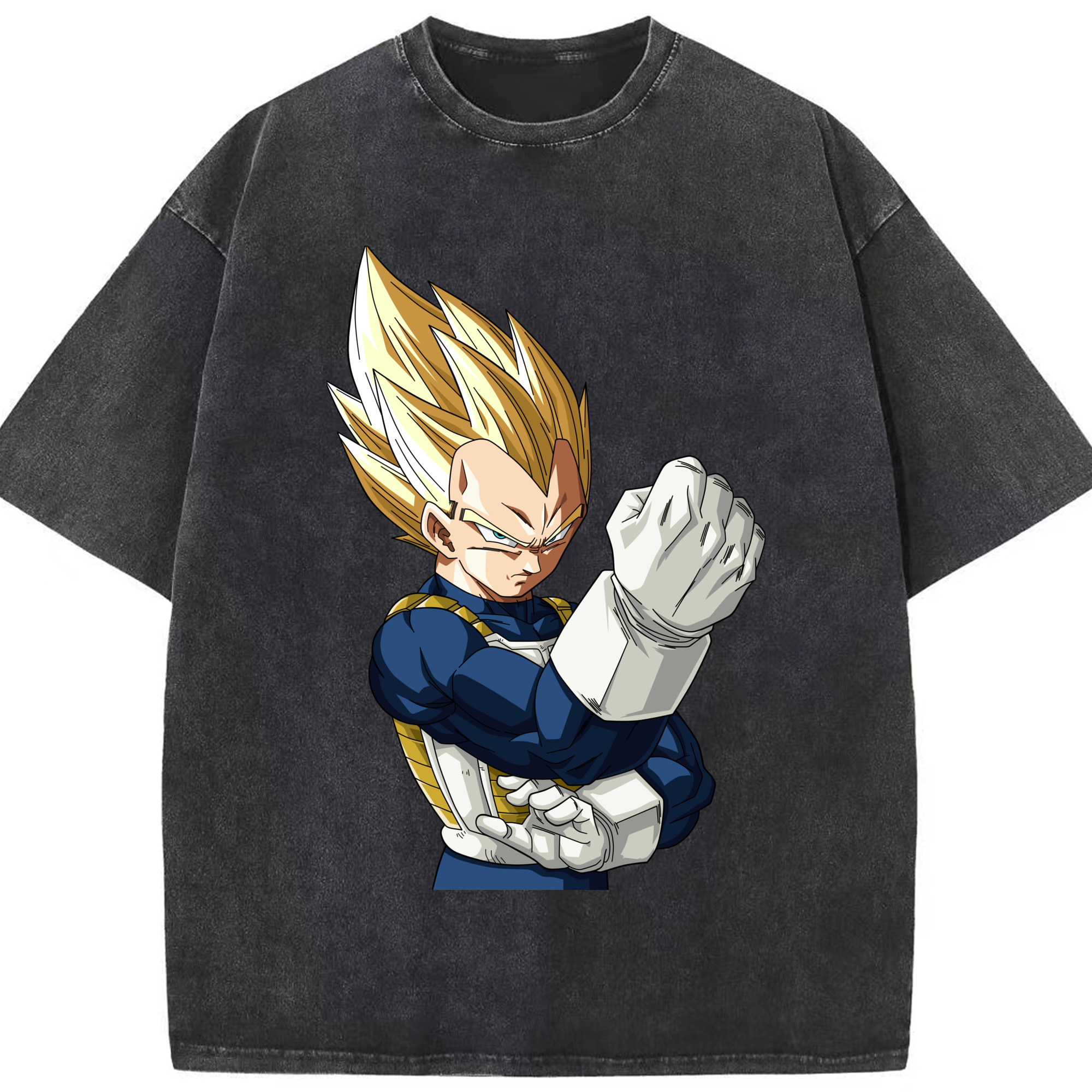 （画像用） ドラゴンボール ベジータ四世（Bejīta Yonsei）DRAGON BALL Vegeta IV 綿100% ヴィンテージ風 半袖Tシャツ（フロントプリント）