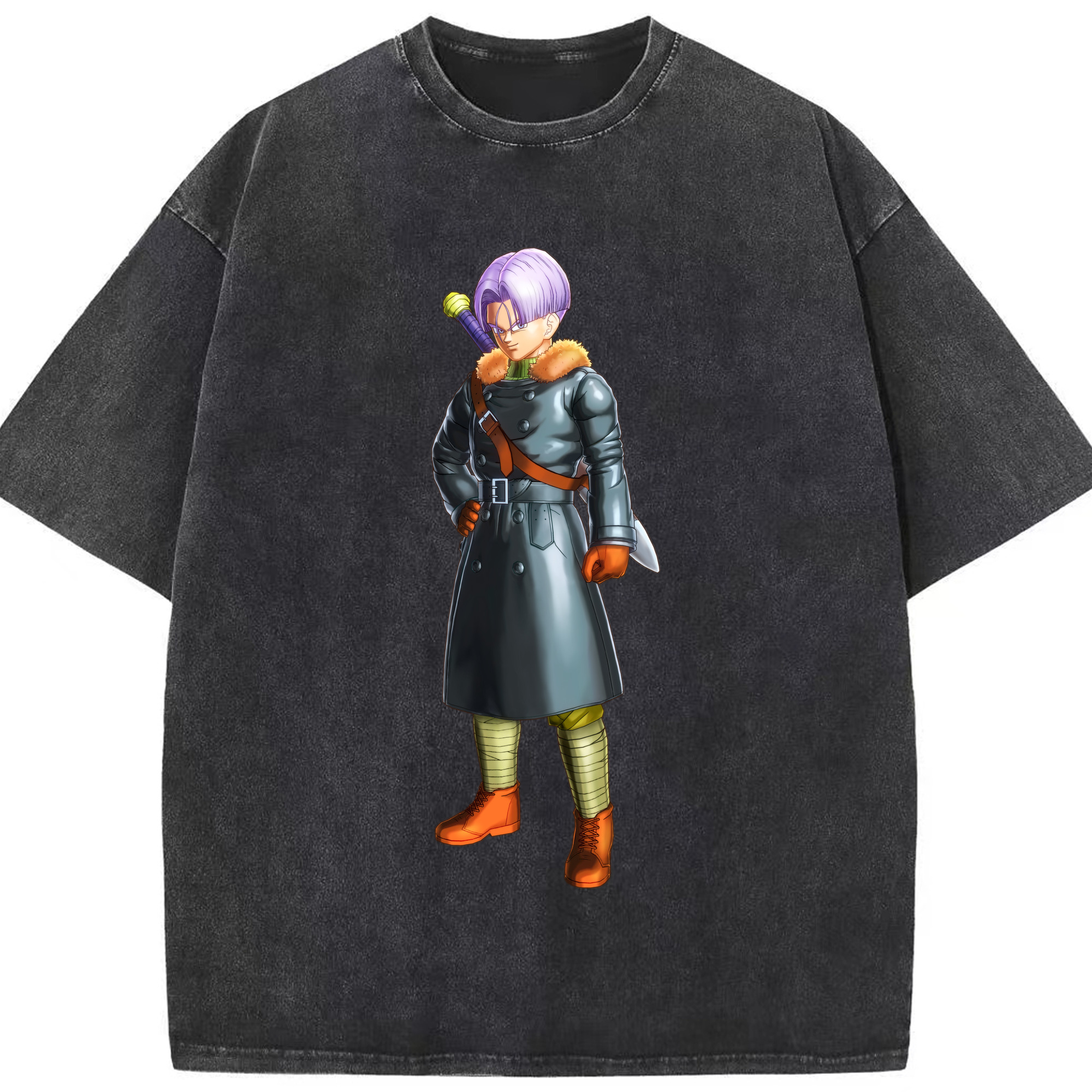（画像用） ドラゴンボール トランクス（Torankusu）DRAGON BALL Trunks 綿100% ヴィンテージ風 半袖Tシャツ（フロントプリント）