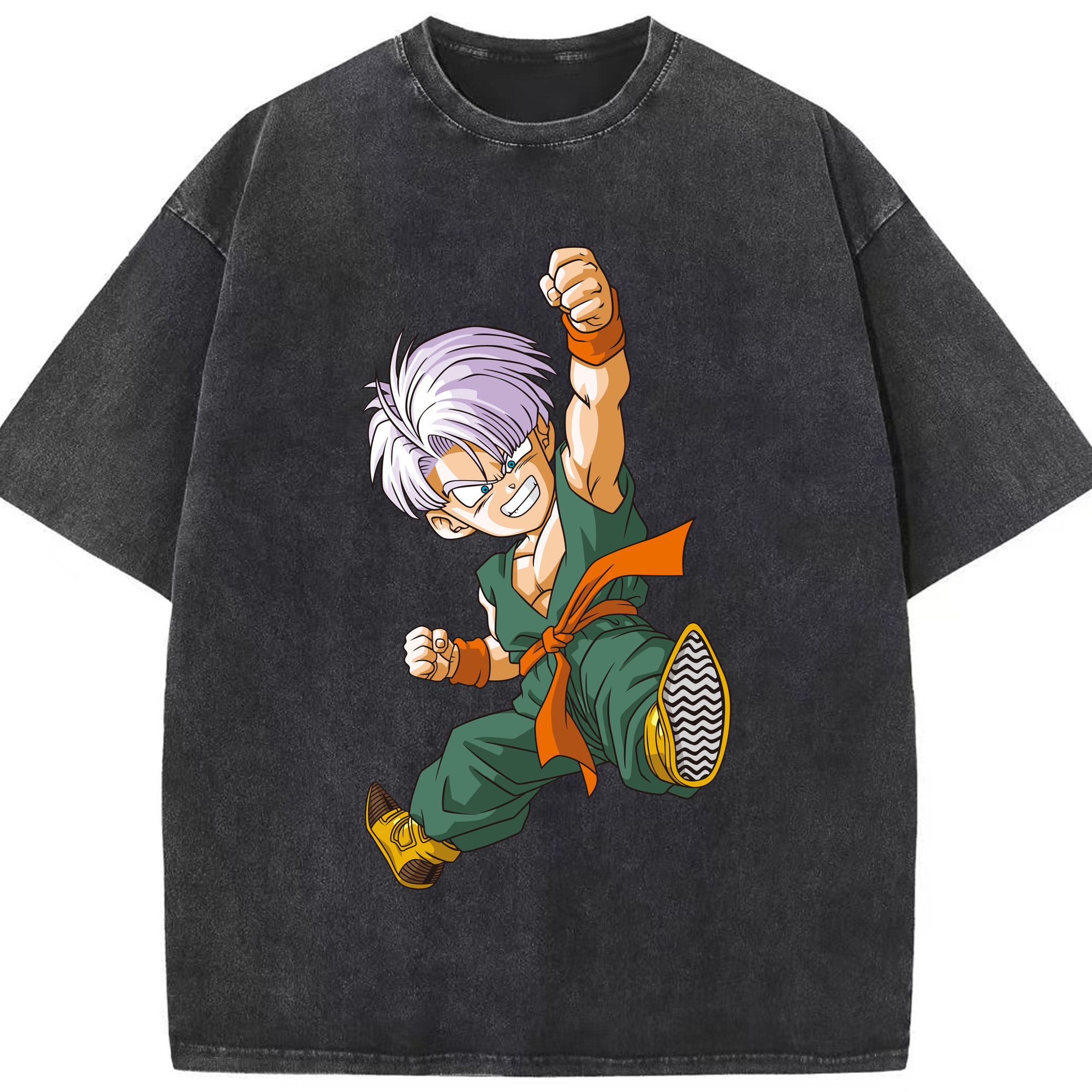 （画像用） ドラゴンボール トランクス（Torankusu）DRAGON BALL Trunks 綿100% ヴィンテージ風 半袖Tシャツ（フロントプリント）