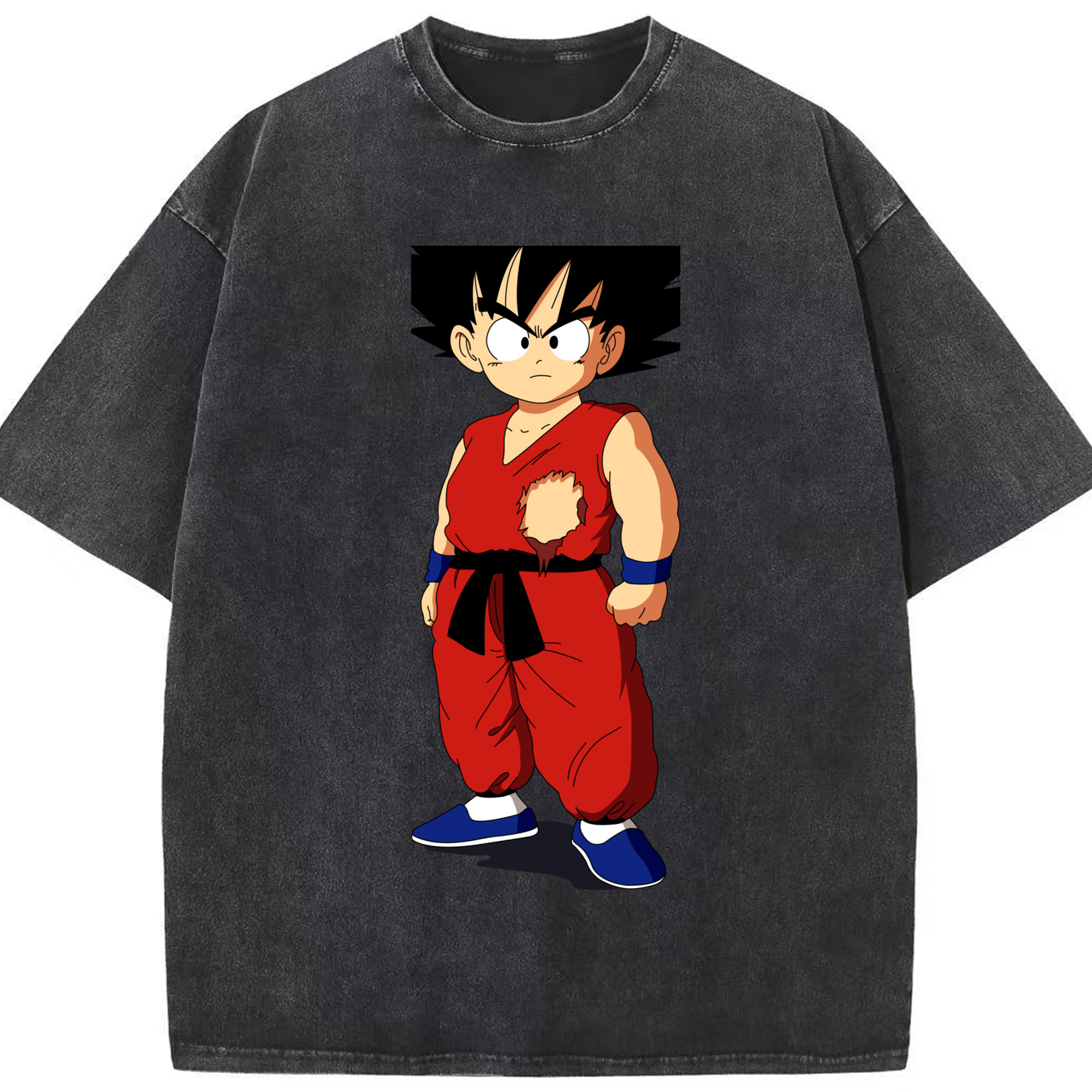 （画像用） ドラゴンボール 孫悟空（そん ごくう）Son Goku カカロット DRAGON BALL Kakarotto 綿100% ヴィンテージ風 半袖Tシャツ（フロントプリント）