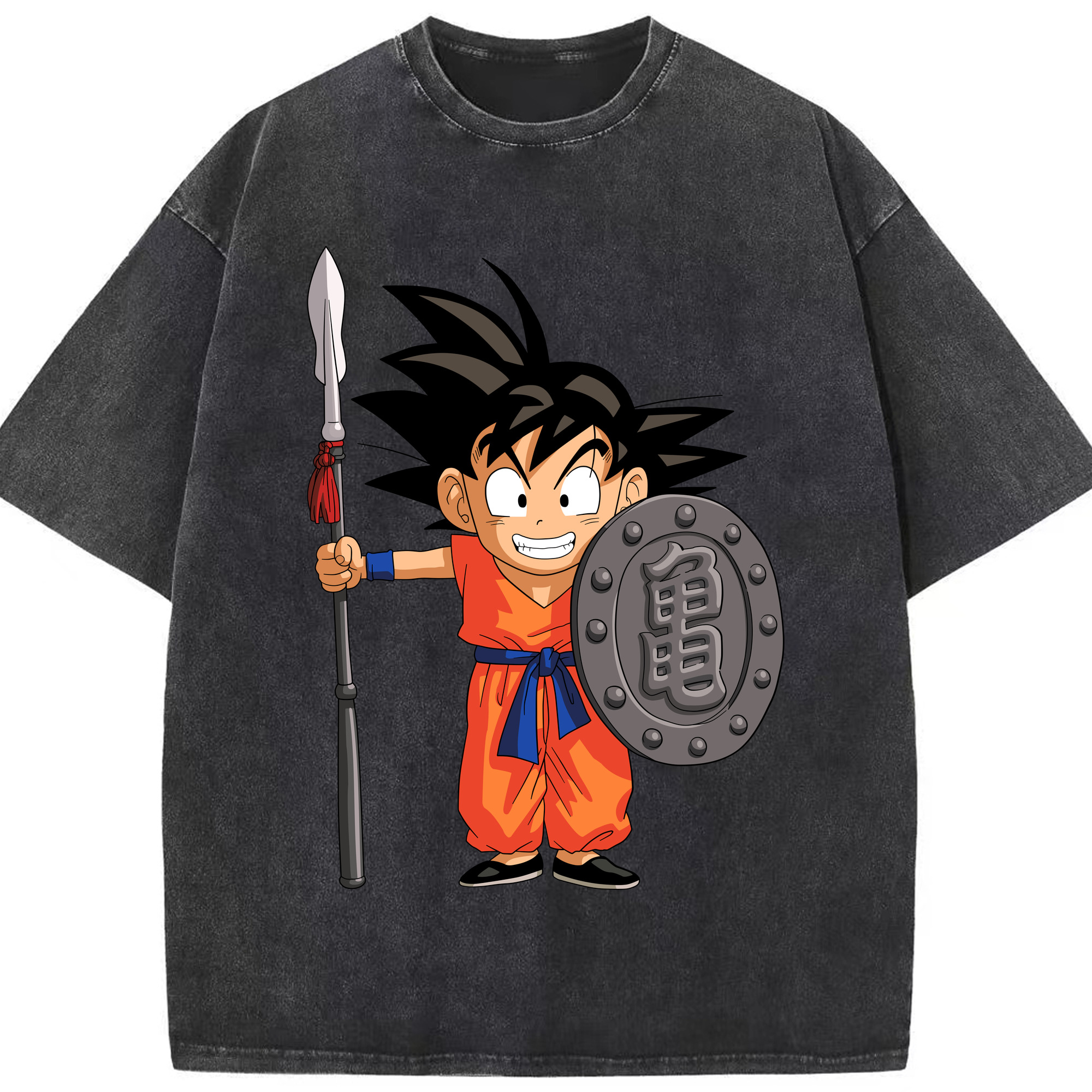 （画像用） ドラゴンボール 孫悟空（そん ごくう）Son Goku カカロット DRAGON BALL Kakarotto 綿100% ヴィンテージ風 半袖Tシャツ（フロントプリント）