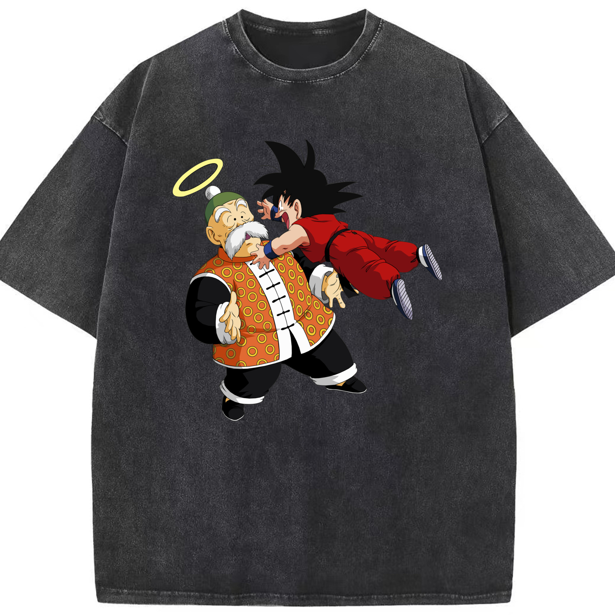 （画像用） ドラゴンボール 孫悟空（そん ごくう）Son Goku カカロット DRAGON BALL Kakarotto 綿100% ヴィンテージ風 半袖Tシャツ（フロントプリント）