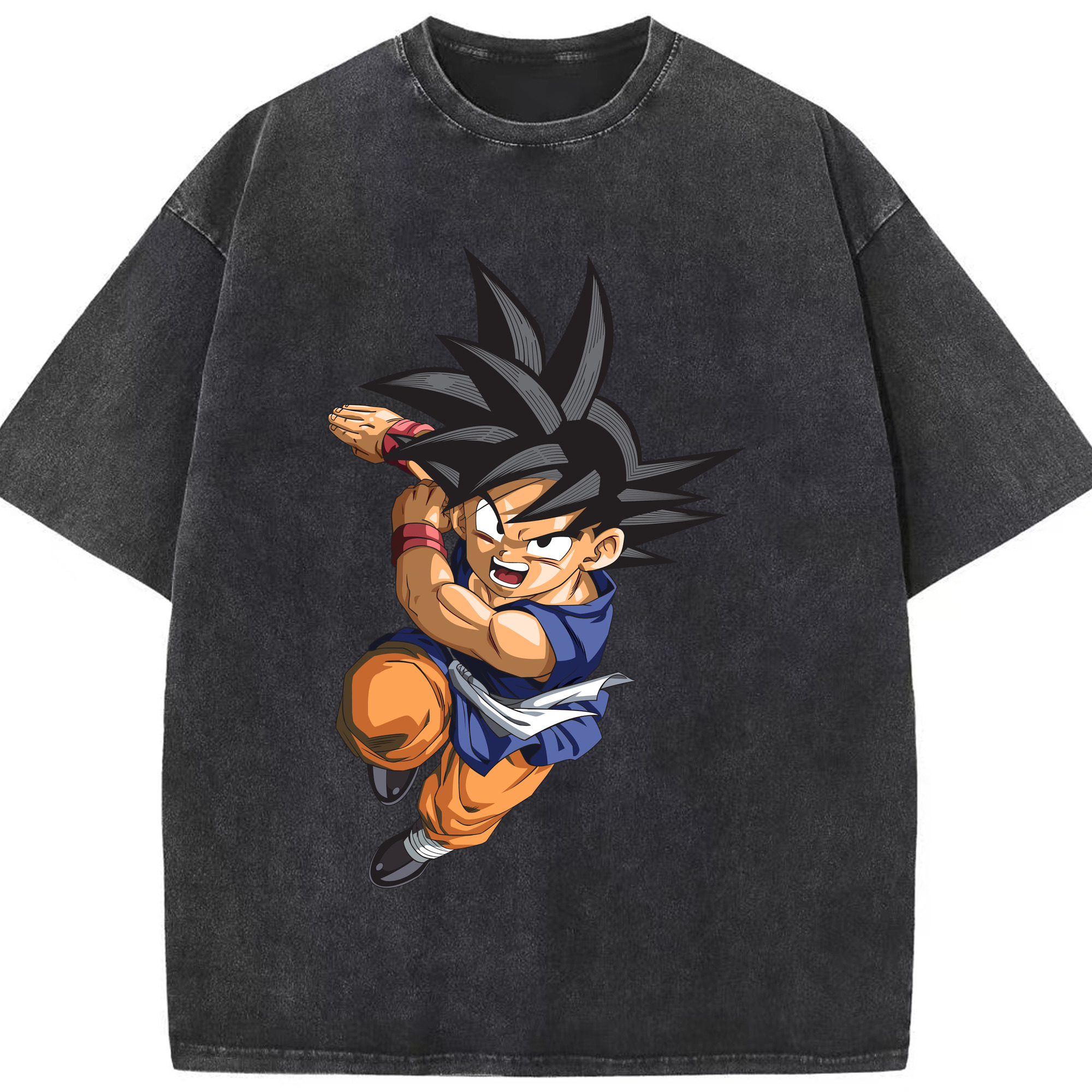 （画像用） ドラゴンボール 孫悟空（そん ごくう）Son Goku カカロット DRAGON BALL Kakarotto 綿100% ヴィンテージ風 半袖Tシャツ（フロントプリント）