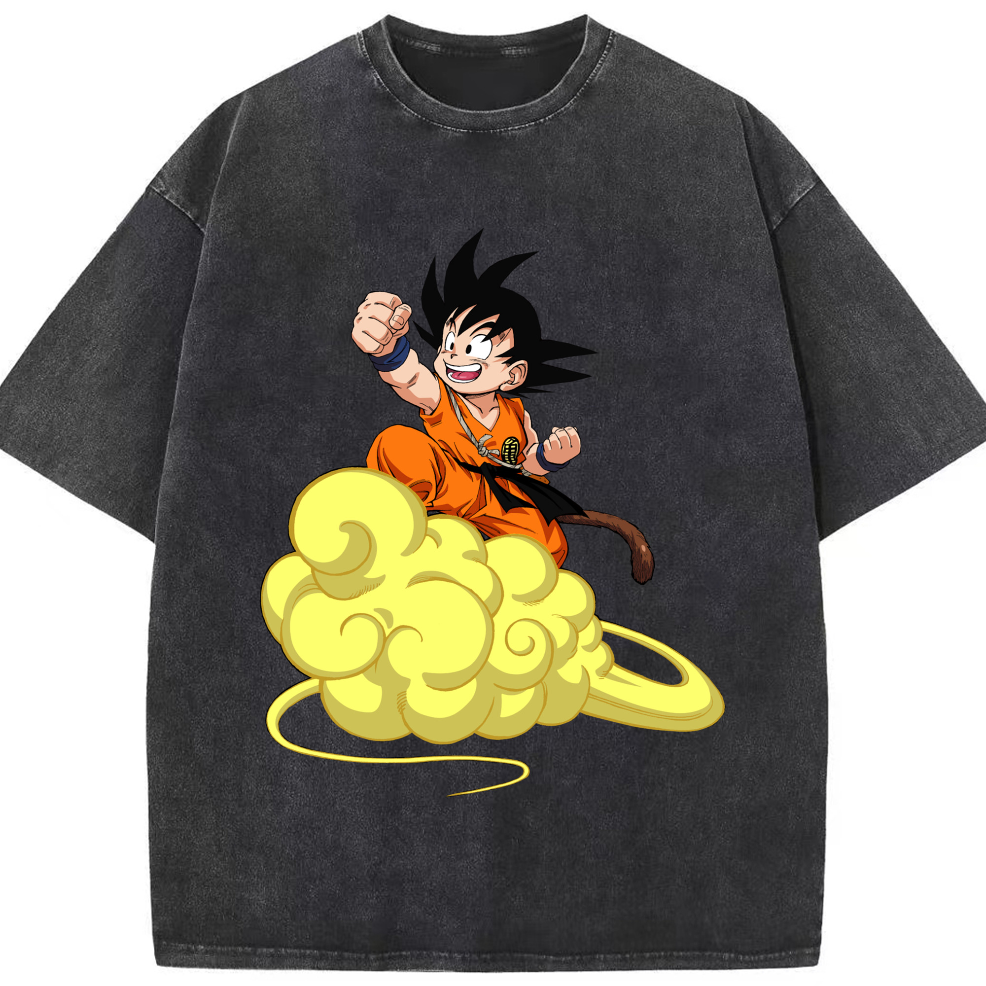 （画像用） ドラゴンボール 孫悟空（そん ごくう）Son Goku カカロット DRAGON BALL Kakarotto 綿100% ヴィンテージ風 半袖Tシャツ（フロントプリント）