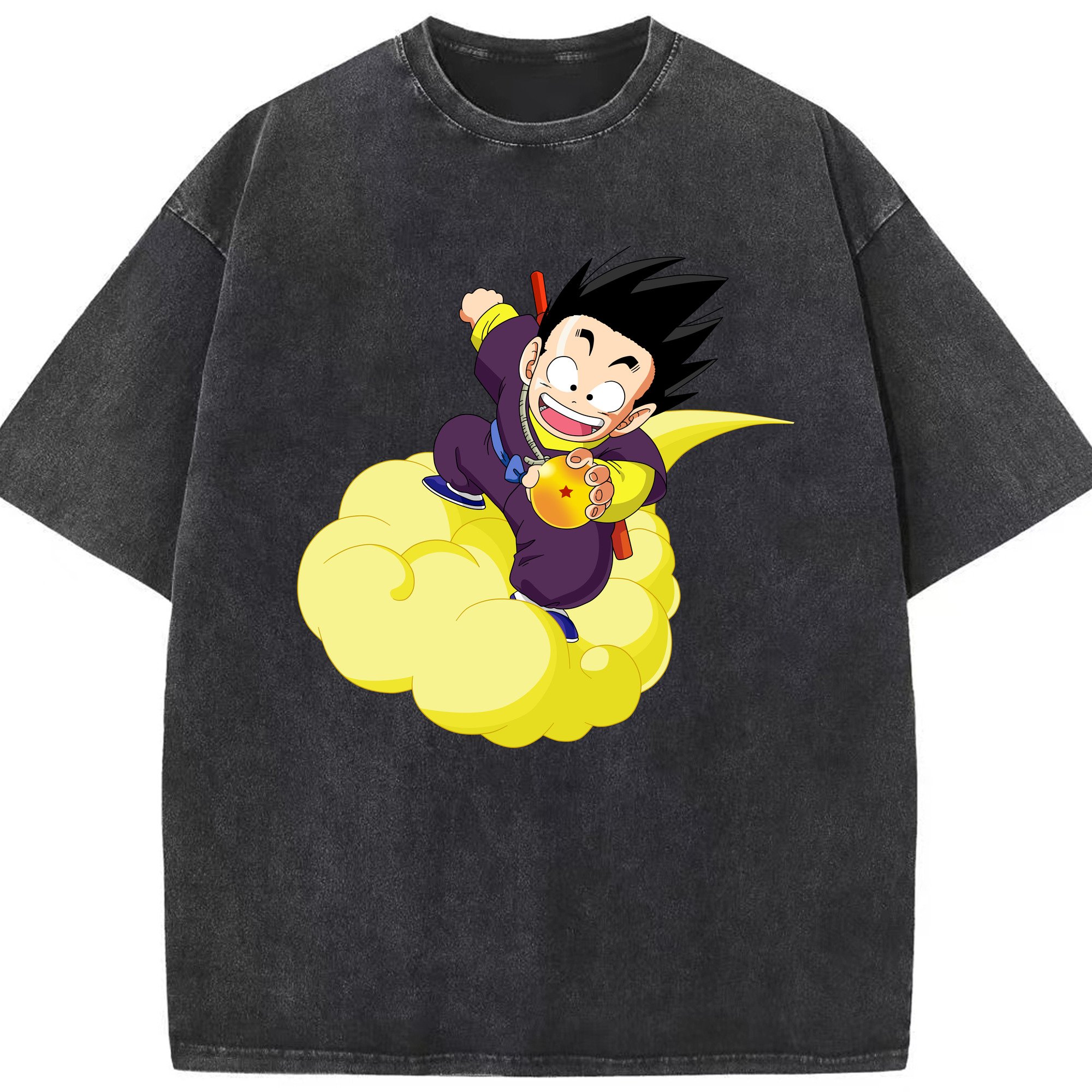 （画像用） ドラゴンボール 孫悟空（そん ごくう）Son Goku カカロット DRAGON BALL Kakarotto 綿100% ヴィンテージ風 半袖Tシャツ（フロントプリント）