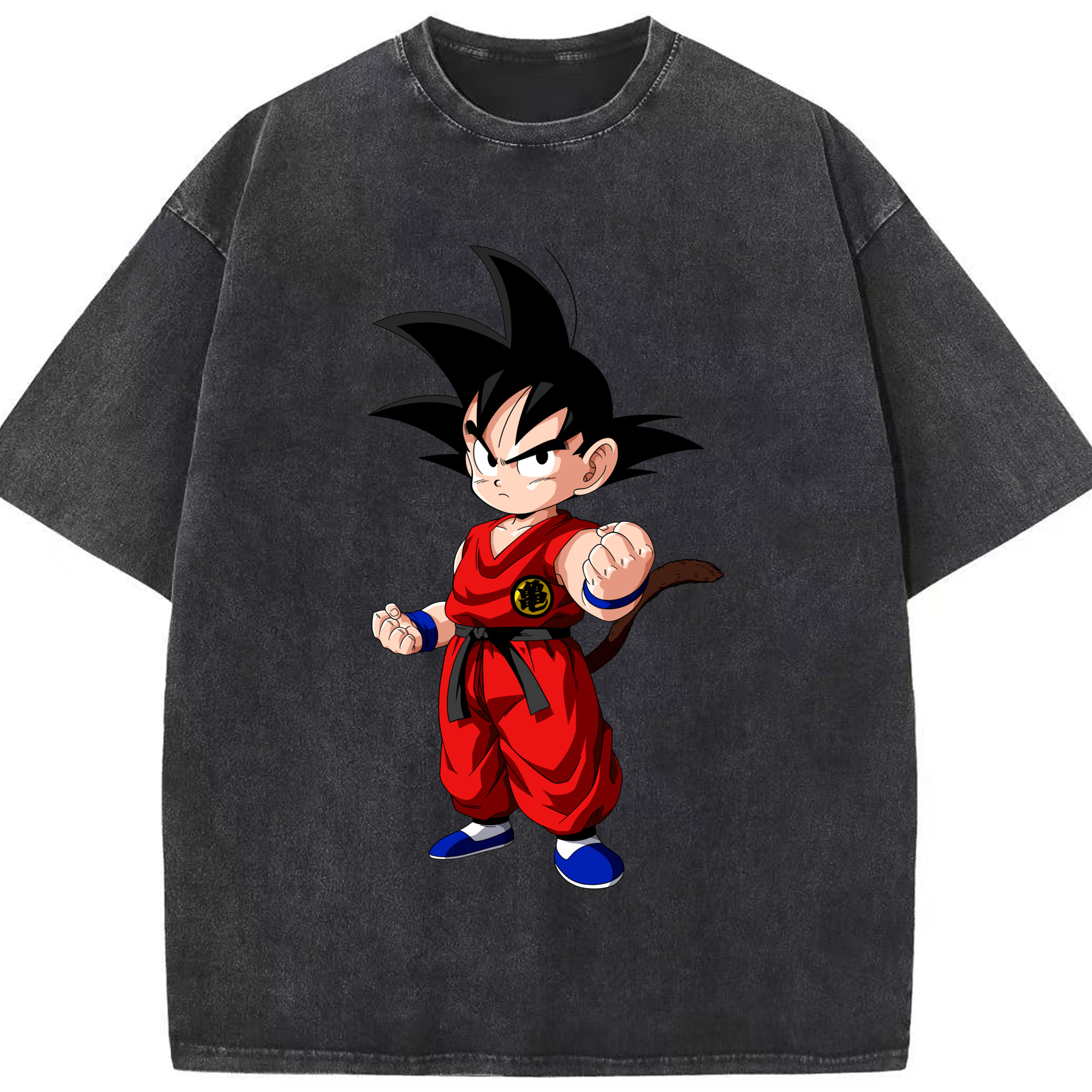 （画像用） ドラゴンボール 孫悟空（そん ごくう）Son Goku カカロット DRAGON BALL Kakarotto 綿100% ヴィンテージ風 半袖Tシャツ（フロントプリント）