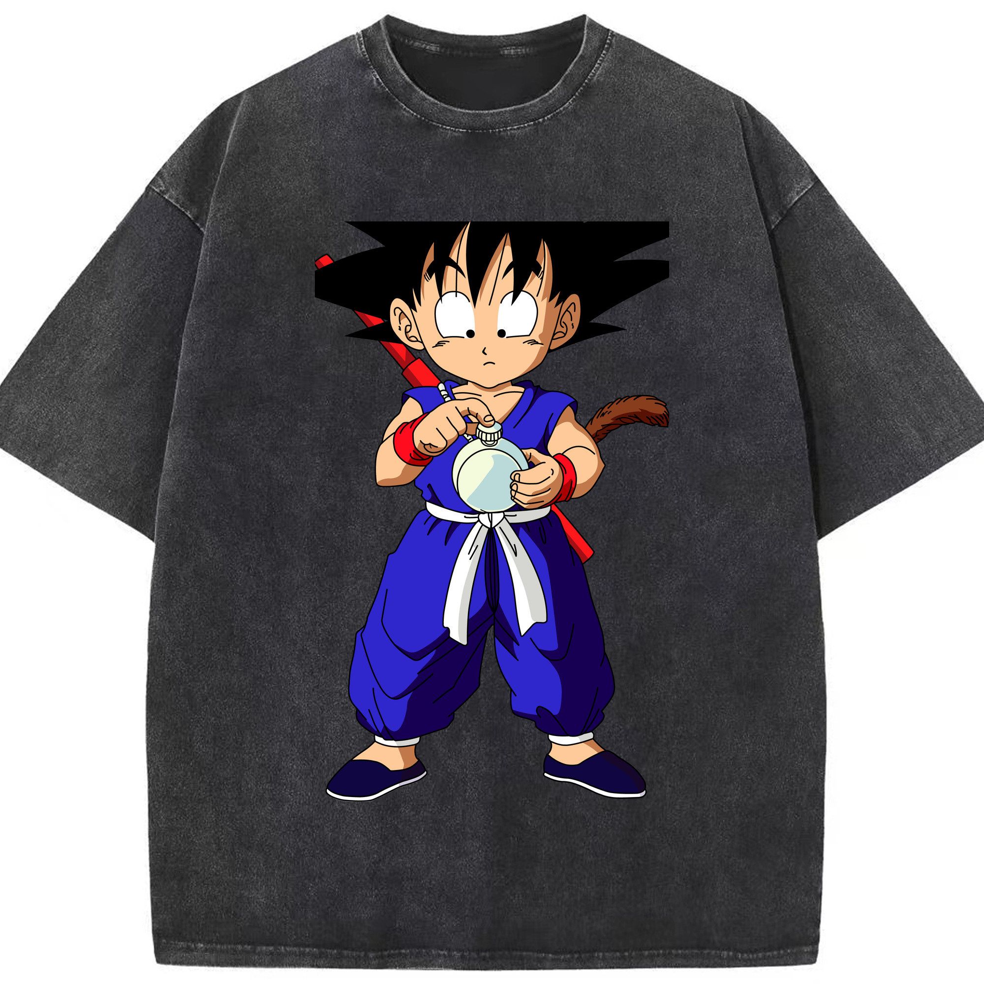 （画像用） ドラゴンボール 孫悟空（そん ごくう）Son Goku カカロット DRAGON BALL Kakarotto 綿100% ヴィンテージ風 半袖Tシャツ（フロントプリント）