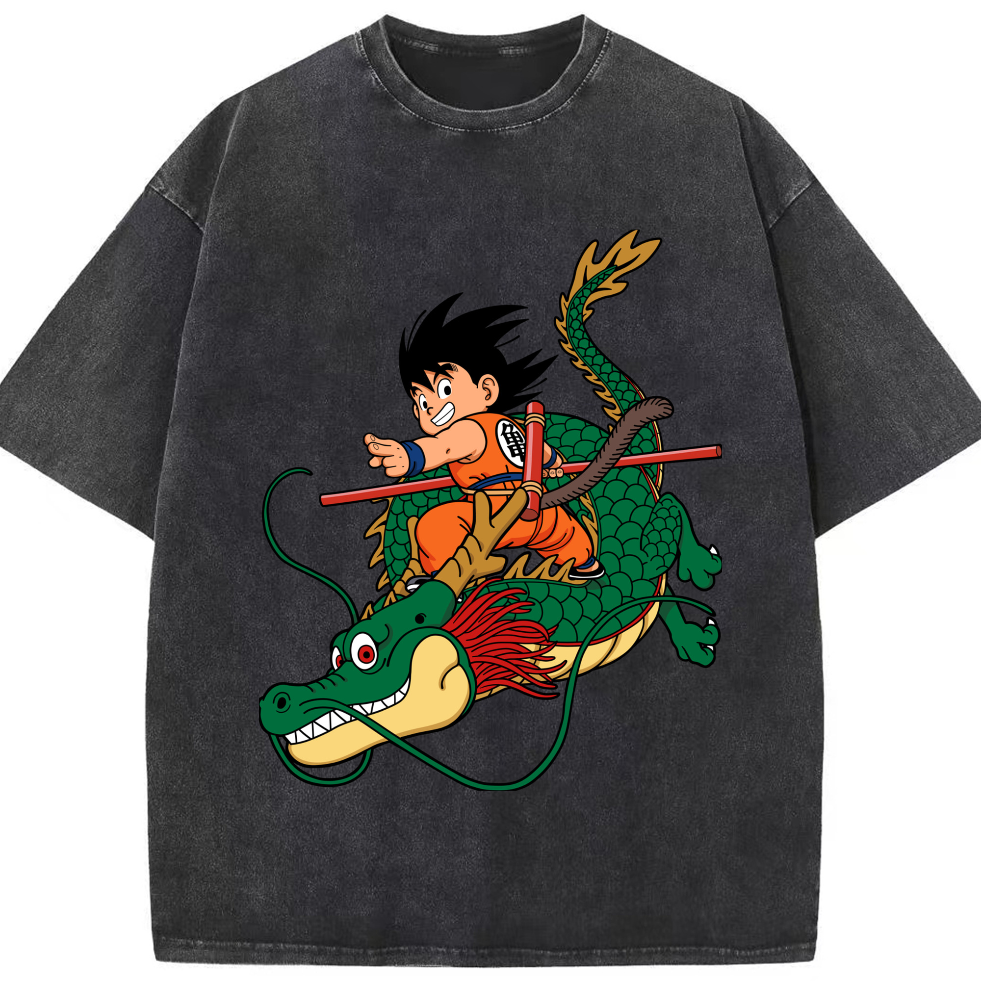 （画像用） ドラゴンボール 孫悟空（そん ごくう）Son Goku カカロット DRAGON BALL Kakarotto 綿100% ヴィンテージ風 半袖Tシャツ（フロントプリント）