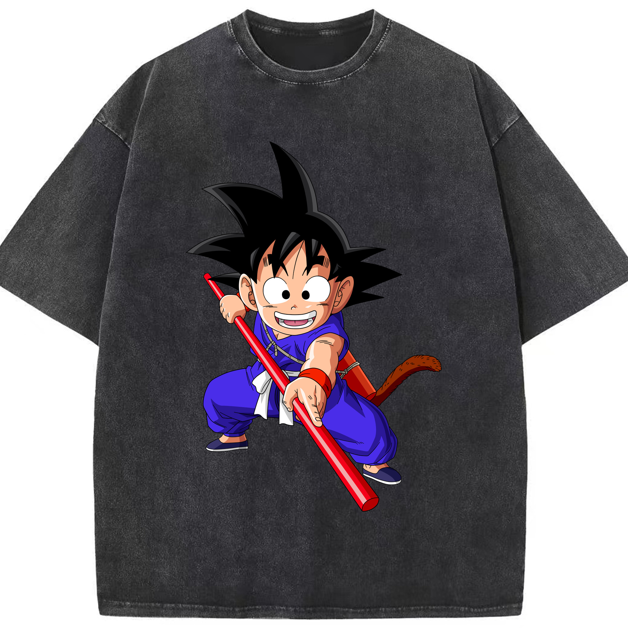 （画像用） ドラゴンボール 孫悟空（そん ごくう）Son Goku カカロット DRAGON BALL Kakarotto 綿100% ヴィンテージ風 半袖Tシャツ（フロントプリント）