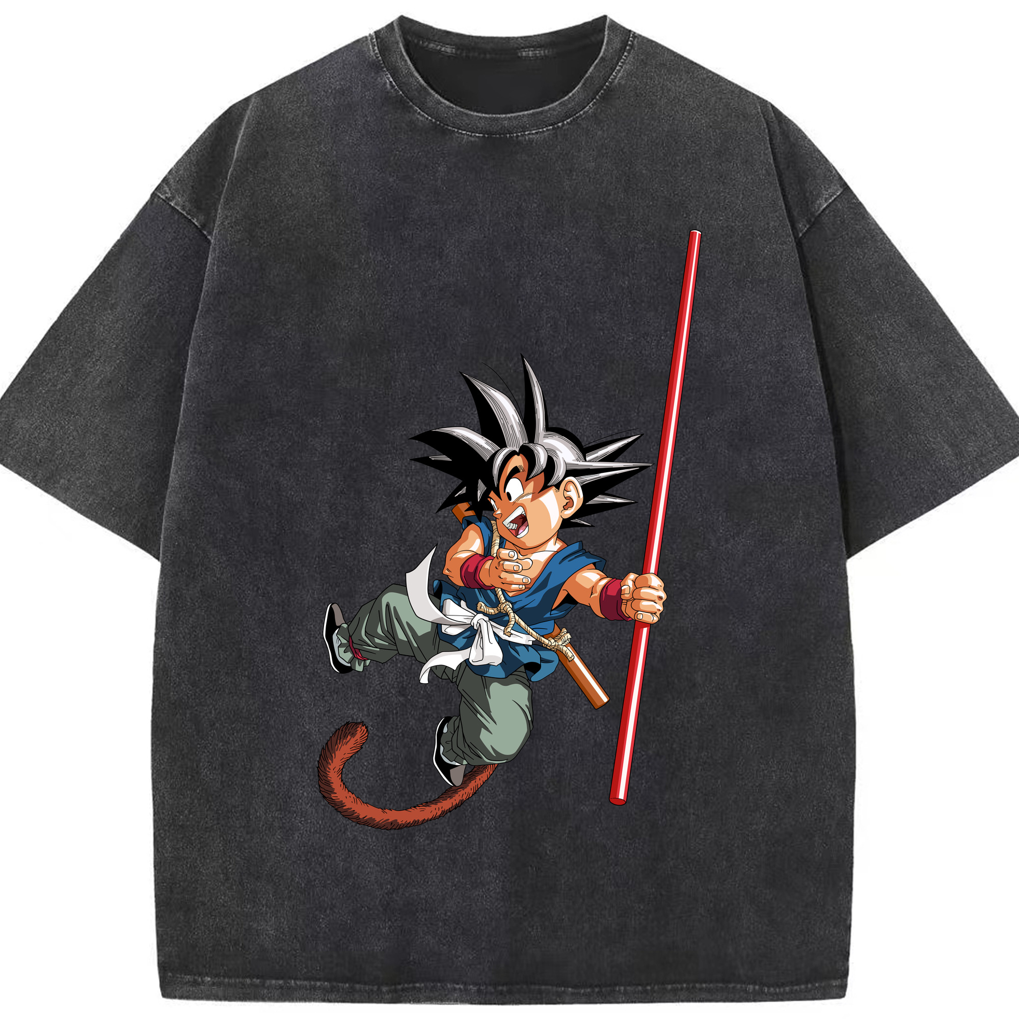 （画像用） ドラゴンボール 孫悟空（そん ごくう）Son Goku カカロット DRAGON BALL Kakarotto 綿100% ヴィンテージ風 半袖Tシャツ（フロントプリント）