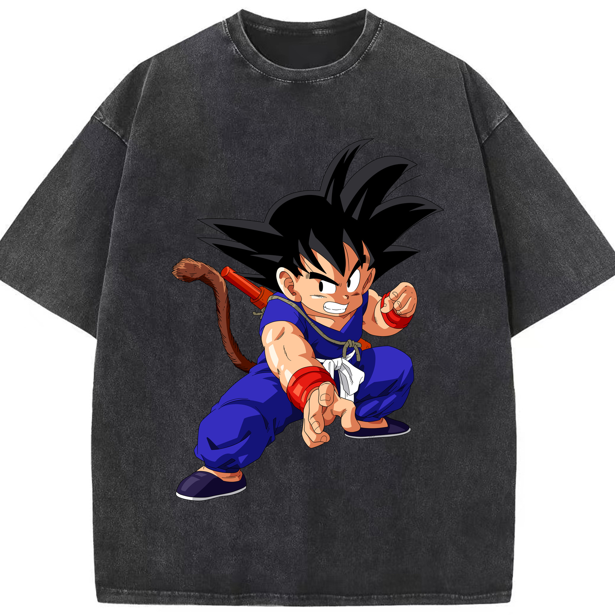 （画像用） ドラゴンボール 孫悟空（そん ごくう）Son Goku カカロット DRAGON BALL Kakarotto 綿100% ヴィンテージ風 半袖Tシャツ（フロントプリント）
