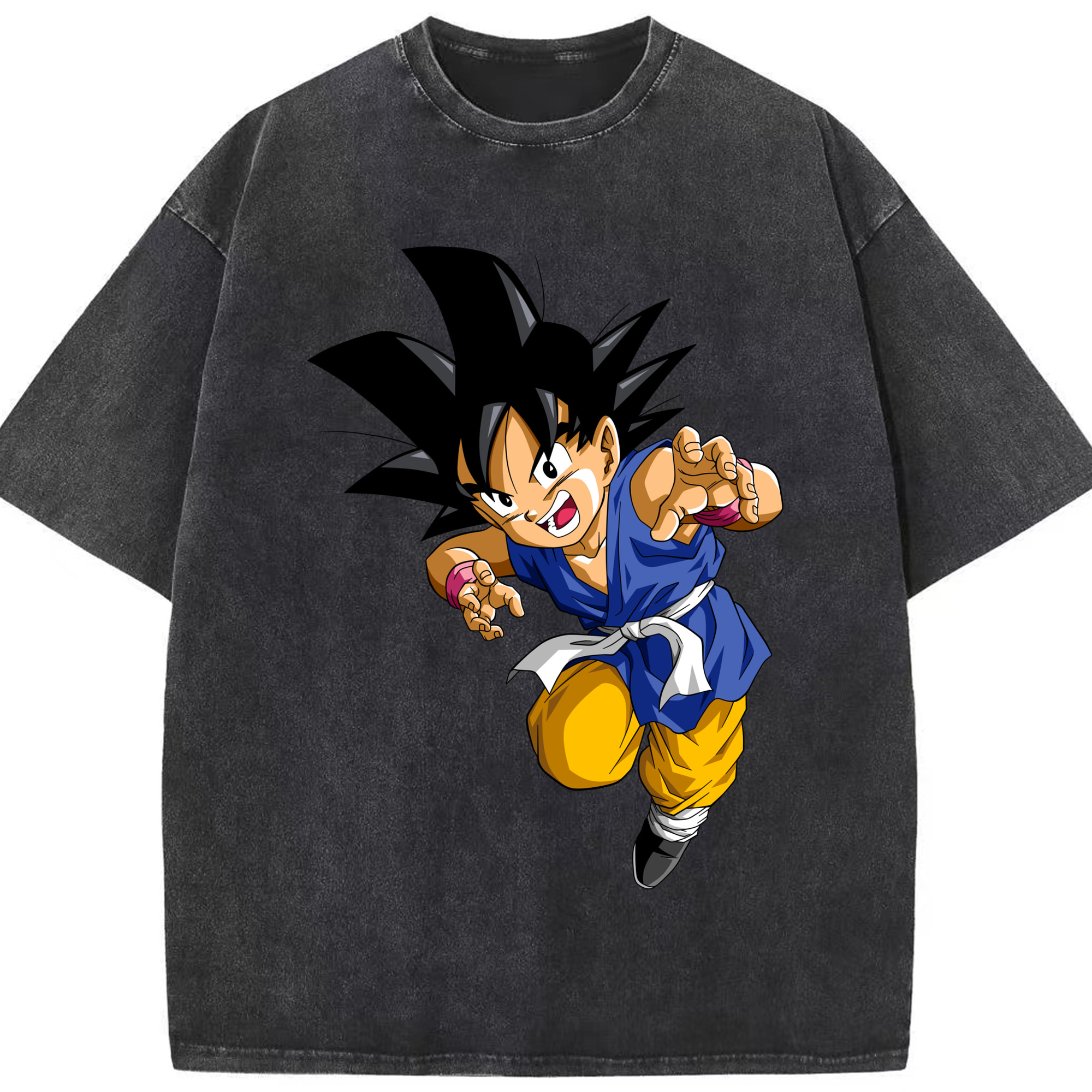 （画像用） ドラゴンボール 孫悟空（そん ごくう）Son Goku カカロット DRAGON BALL Kakarotto 綿100% ヴィンテージ風 半袖Tシャツ（フロントプリント）