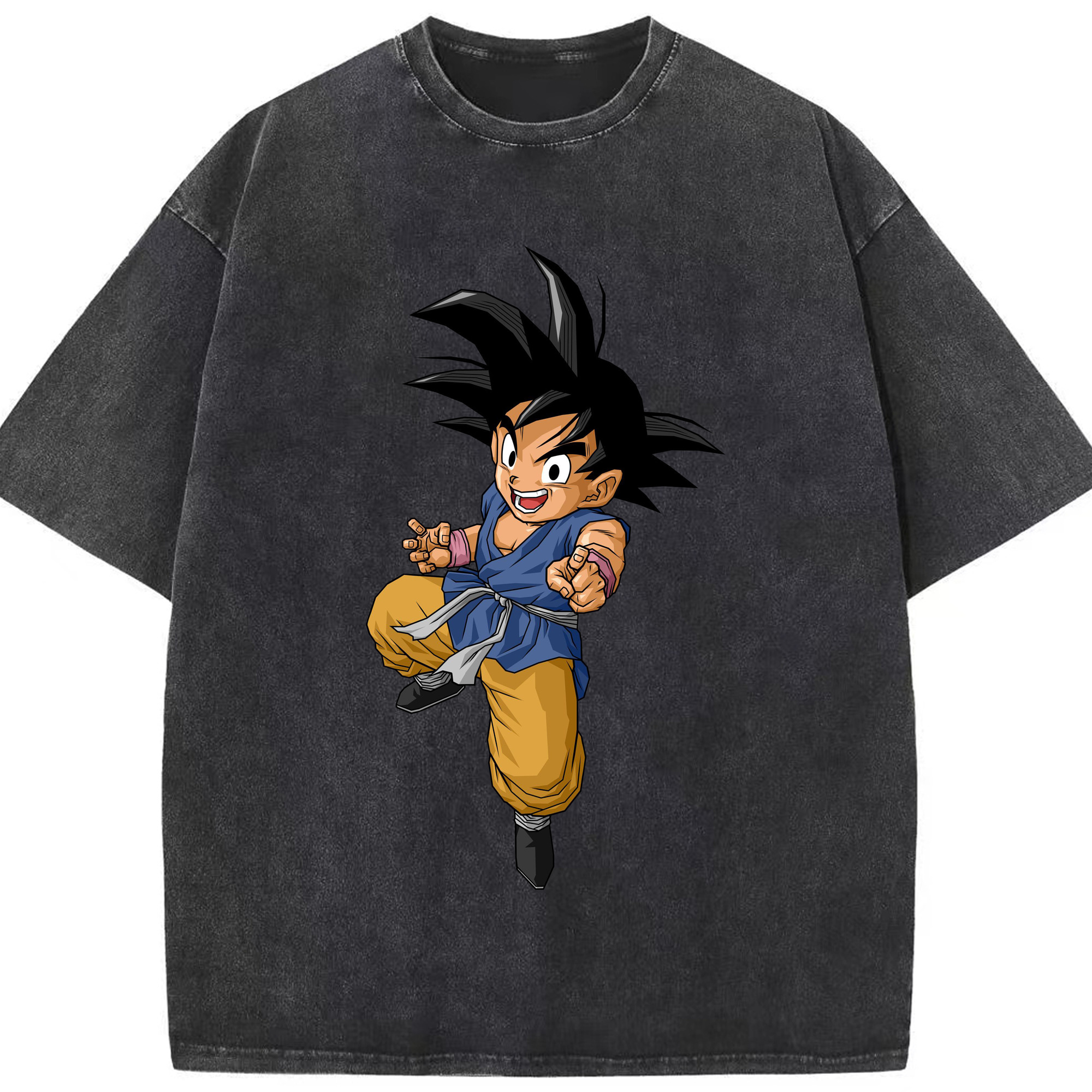 （画像用） ドラゴンボール 孫悟空（そん ごくう）Son Goku カカロット DRAGON BALL Kakarotto 綿100% ヴィンテージ風 半袖Tシャツ（フロントプリント）