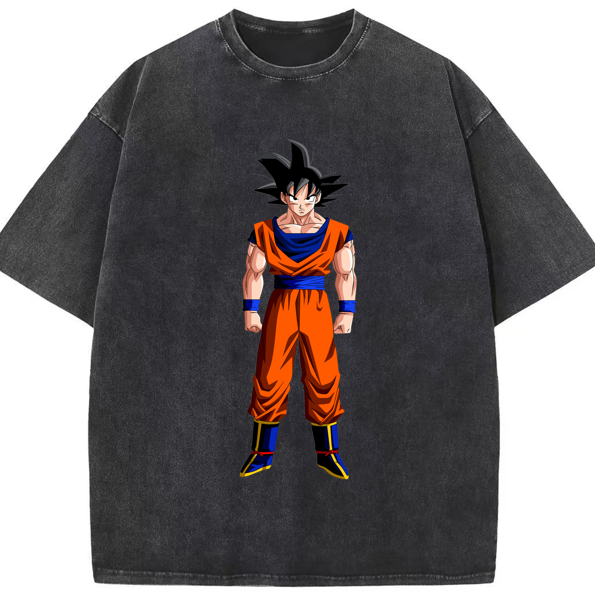 （画像用） ドラゴンボール 孫悟空（そん ごくう）Son Goku カカロット DRAGON BALL Kakarotto 綿100% ヴィンテージ風 半袖Tシャツ（フロントプリント）