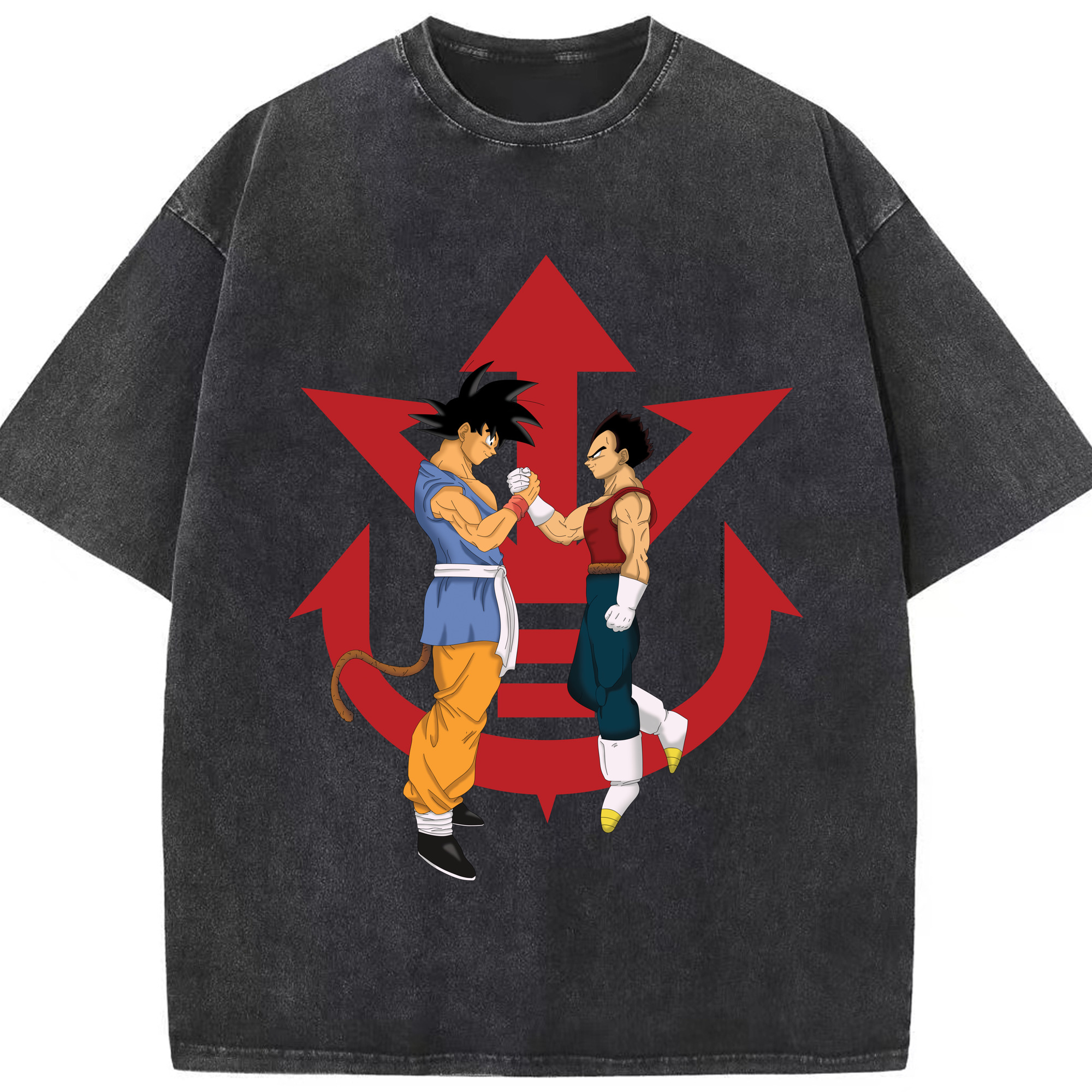 （画像用） ドラゴンボール 孫悟空（そん ごくう）Son Goku カカロット DRAGON BALL Kakarotto 綿100% ヴィンテージ風 半袖Tシャツ（フロントプリント）