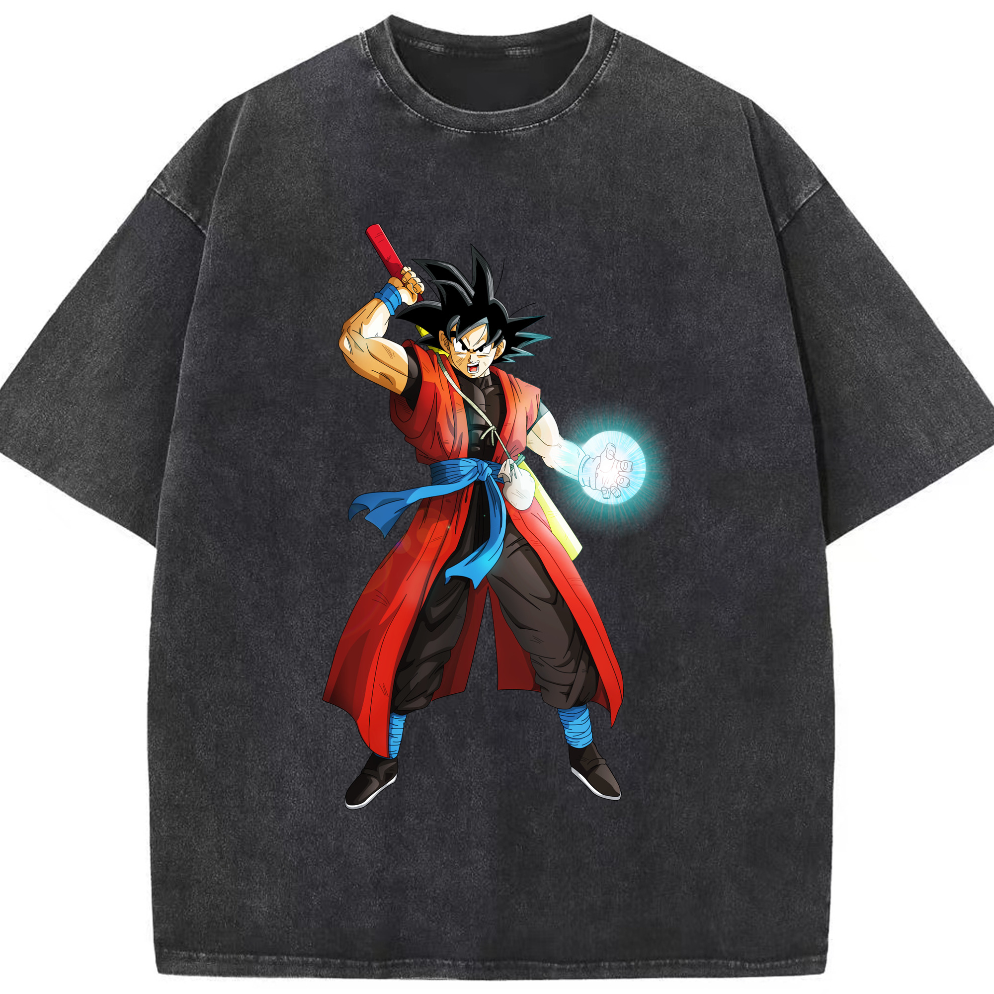（画像用） ドラゴンボール 孫悟空（そん ごくう）Son Goku カカロット DRAGON BALL Kakarotto 綿100% ヴィンテージ風 半袖Tシャツ（フロントプリント）