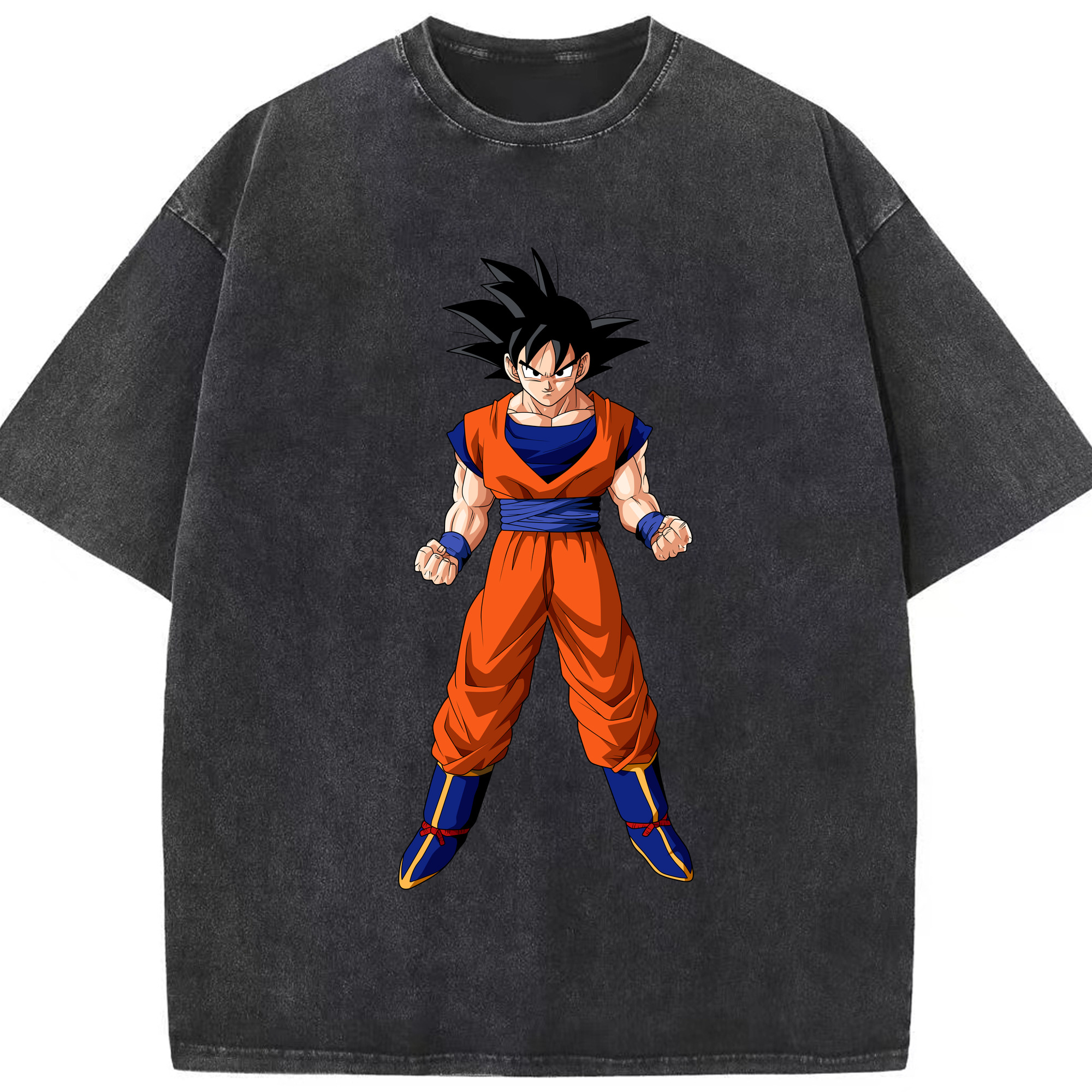 （画像用） ドラゴンボール 孫悟空（そん ごくう）Son Goku カカロット DRAGON BALL Kakarotto 綿100% ヴィンテージ風 半袖Tシャツ（フロントプリント）