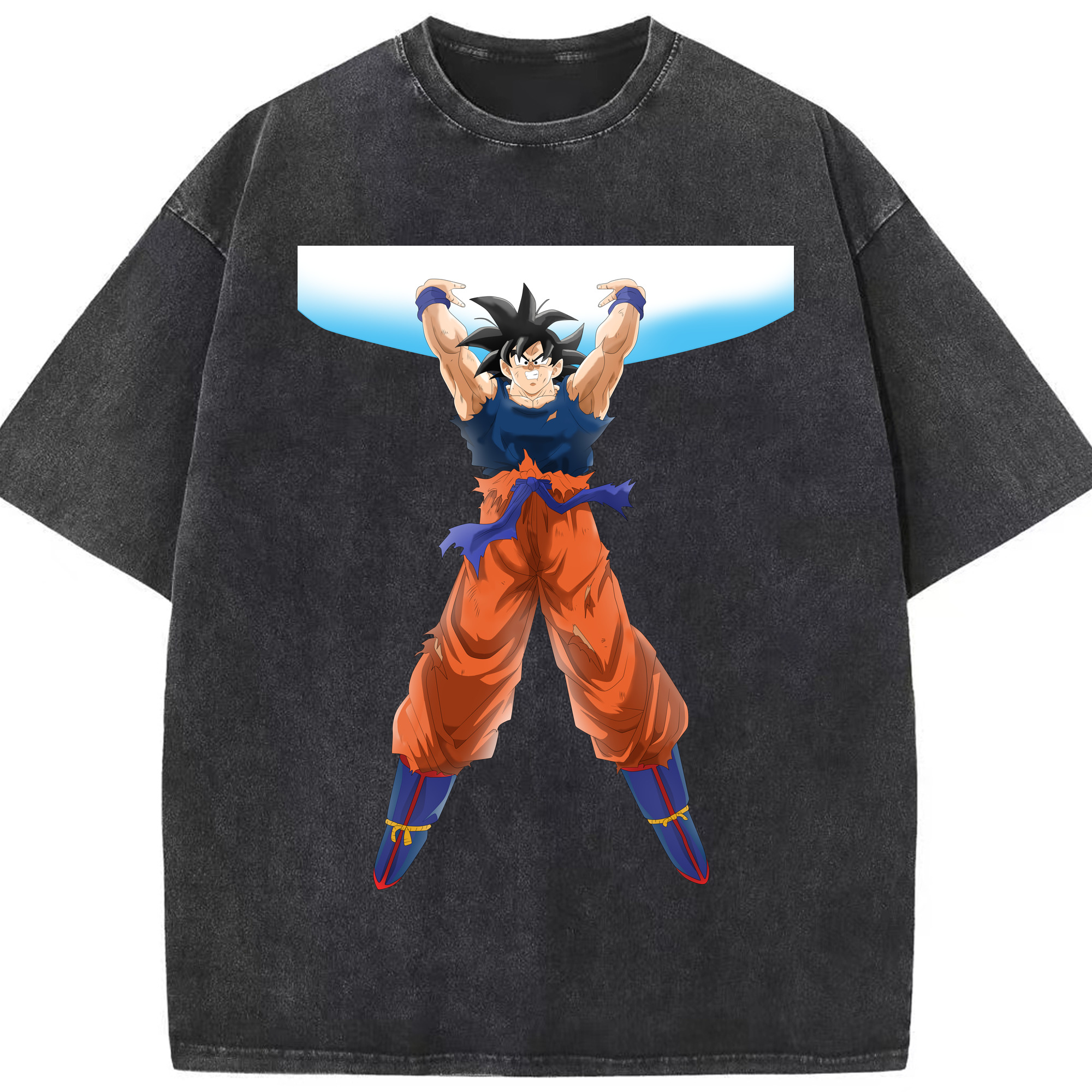 （画像用） ドラゴンボール 孫悟空（そん ごくう）Son Goku カカロット DRAGON BALL Kakarotto 綿100% ヴィンテージ風 半袖Tシャツ（フロントプリント）