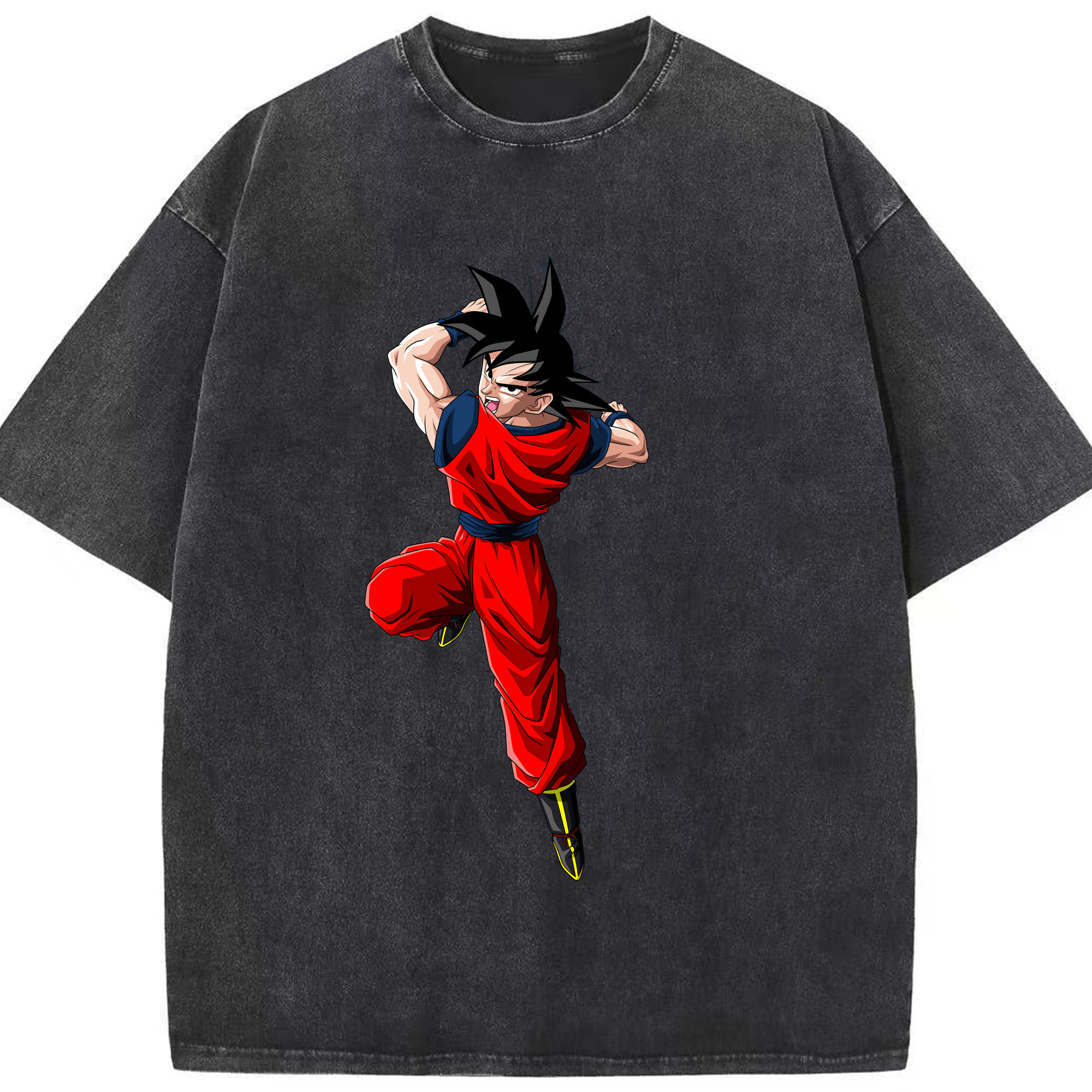 （画像用） ドラゴンボール 孫悟空（そん ごくう）Son Goku カカロット DRAGON BALL Kakarotto 綿100% ヴィンテージ風 半袖Tシャツ（フロントプリント）