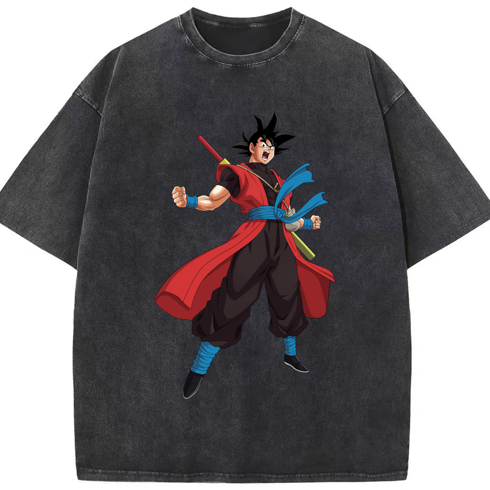 （画像用） ドラゴンボール 孫悟空（そん ごくう）Son Goku カカロット DRAGON BALL Kakarotto 綿100% ヴィンテージ風 半袖Tシャツ（フロントプリント）