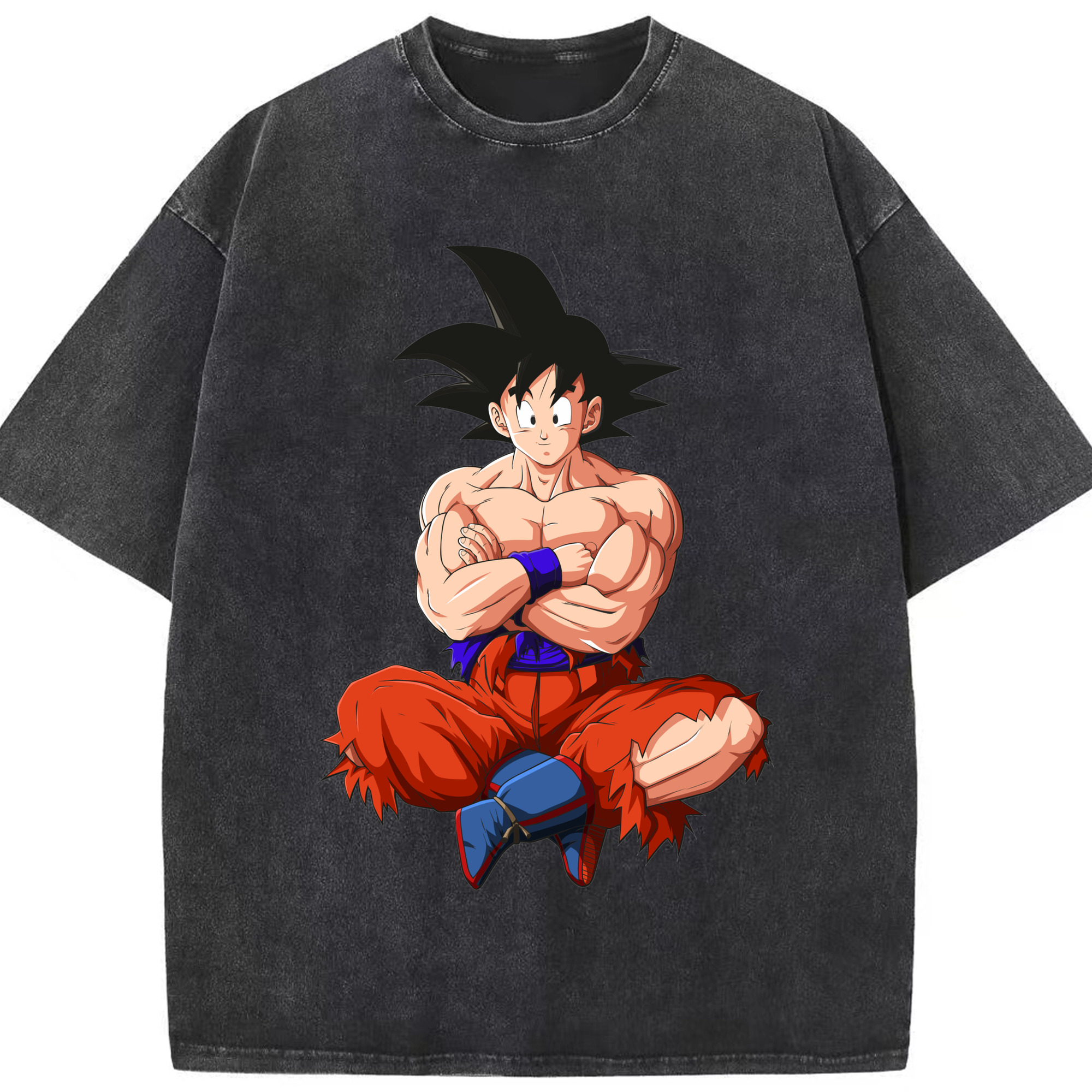 （画像用） ドラゴンボール 孫悟空（そん ごくう）Son Goku カカロット DRAGON BALL Kakarotto 綿100% ヴィンテージ風 半袖Tシャツ（フロントプリント）