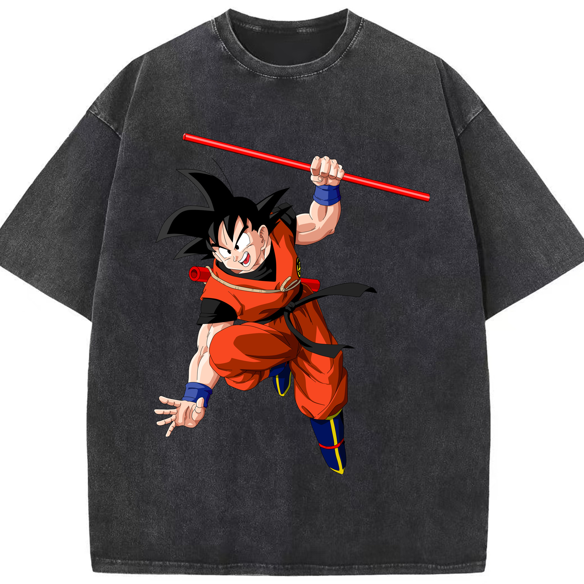 （画像用） ドラゴンボール 孫悟空（そん ごくう）Son Goku カカロット DRAGON BALL Kakarotto 綿100% ヴィンテージ風 半袖Tシャツ（フロントプリント）