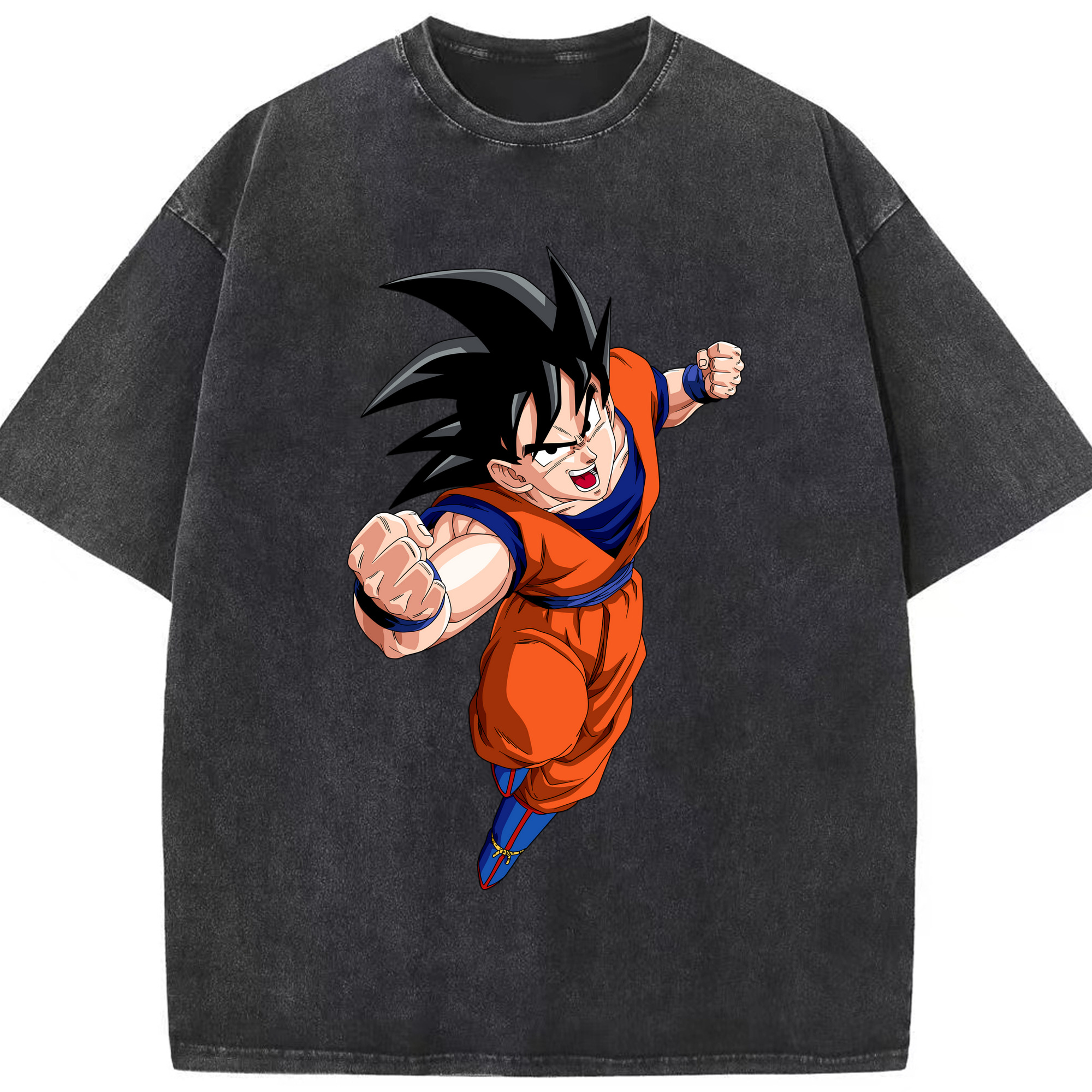（画像用） ドラゴンボール 孫悟空（そん ごくう）Son Goku カカロット DRAGON BALL Kakarotto 綿100% ヴィンテージ風 半袖Tシャツ（フロントプリント）