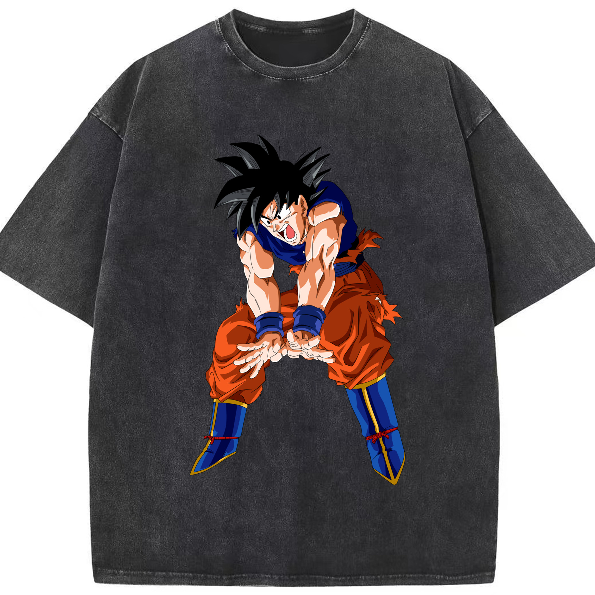 （画像用） ドラゴンボール 孫悟空（そん ごくう）Son Goku カカロット DRAGON BALL Kakarotto 綿100% ヴィンテージ風 半袖Tシャツ（フロントプリント）