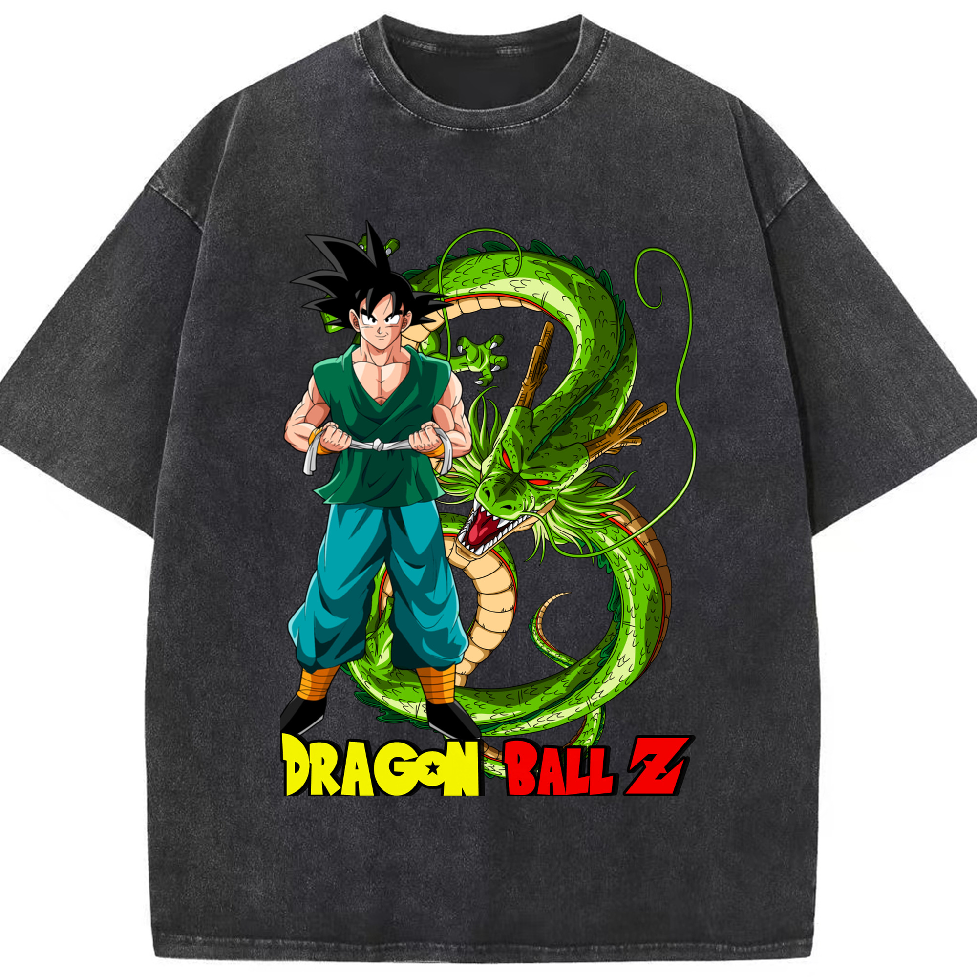 （画像用） ドラゴンボール 孫悟空（そん ごくう）Son Goku カカロット DRAGON BALL Kakarotto 綿100% ヴィンテージ風 半袖Tシャツ（フロントプリント）