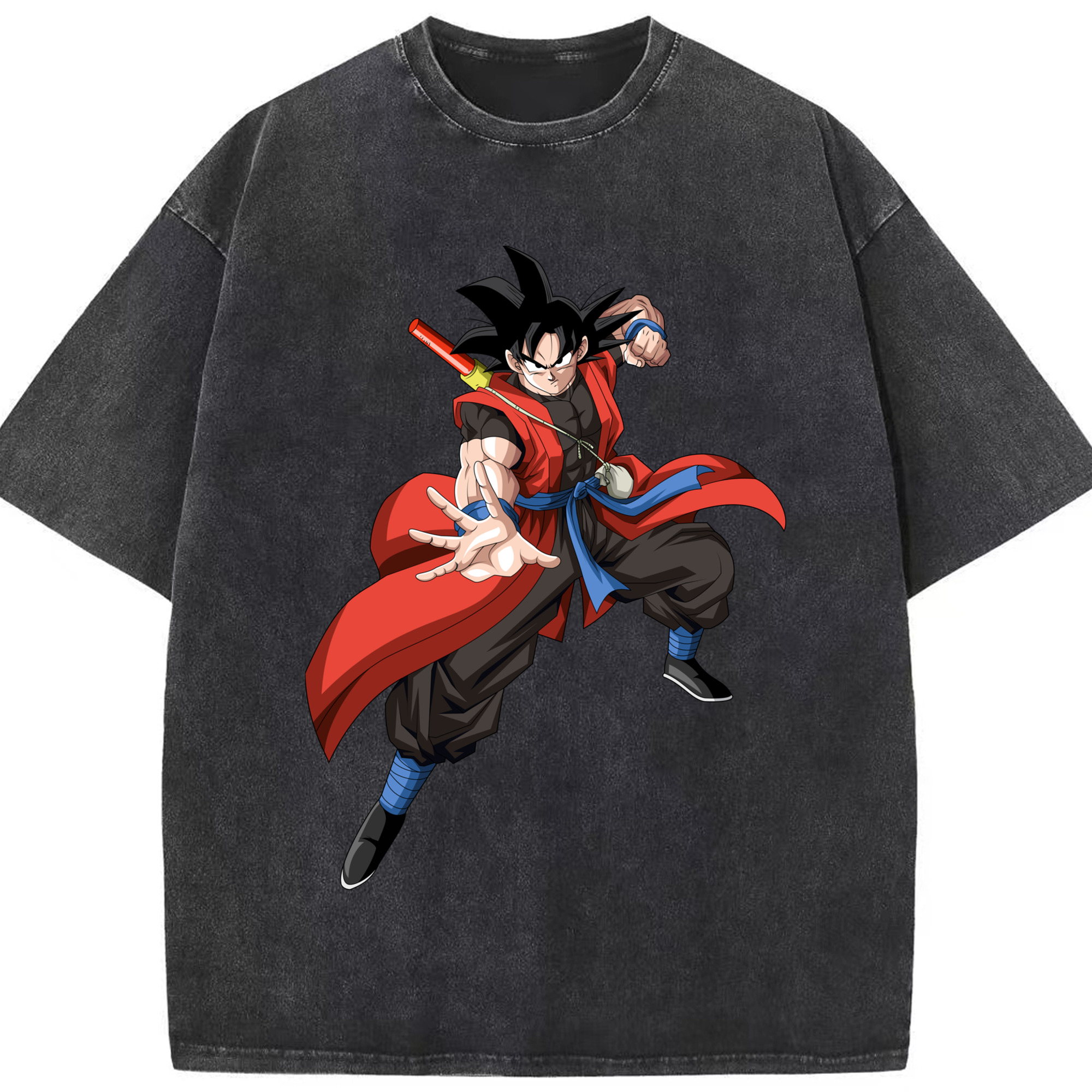 （画像用） ドラゴンボール 孫悟空（そん ごくう）Son Goku カカロット DRAGON BALL Kakarotto 綿100% ヴィンテージ風 半袖Tシャツ（フロントプリント）