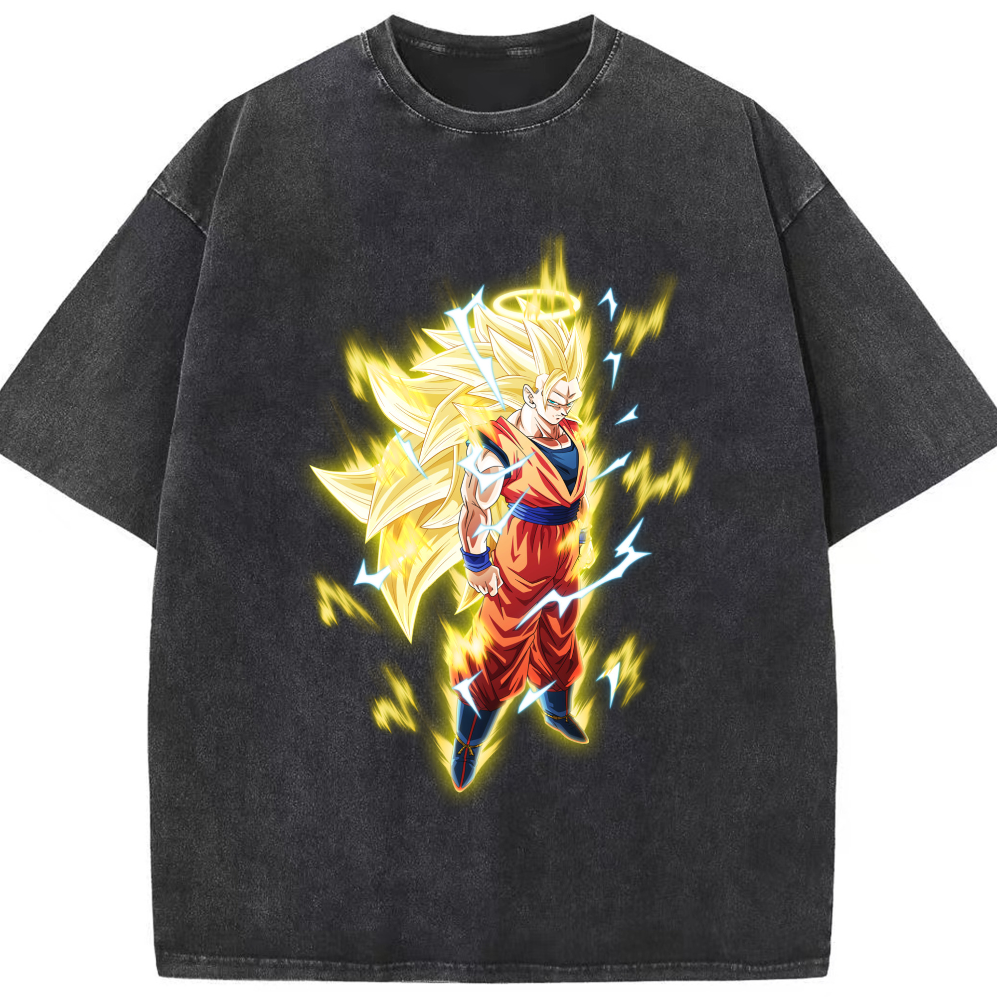 （画像用） ドラゴンボール 孫悟空（そん ごくう）Son Goku カカロット DRAGON BALL Kakarotto 綿100% ヴィンテージ風 半袖Tシャツ（フロントプリント）