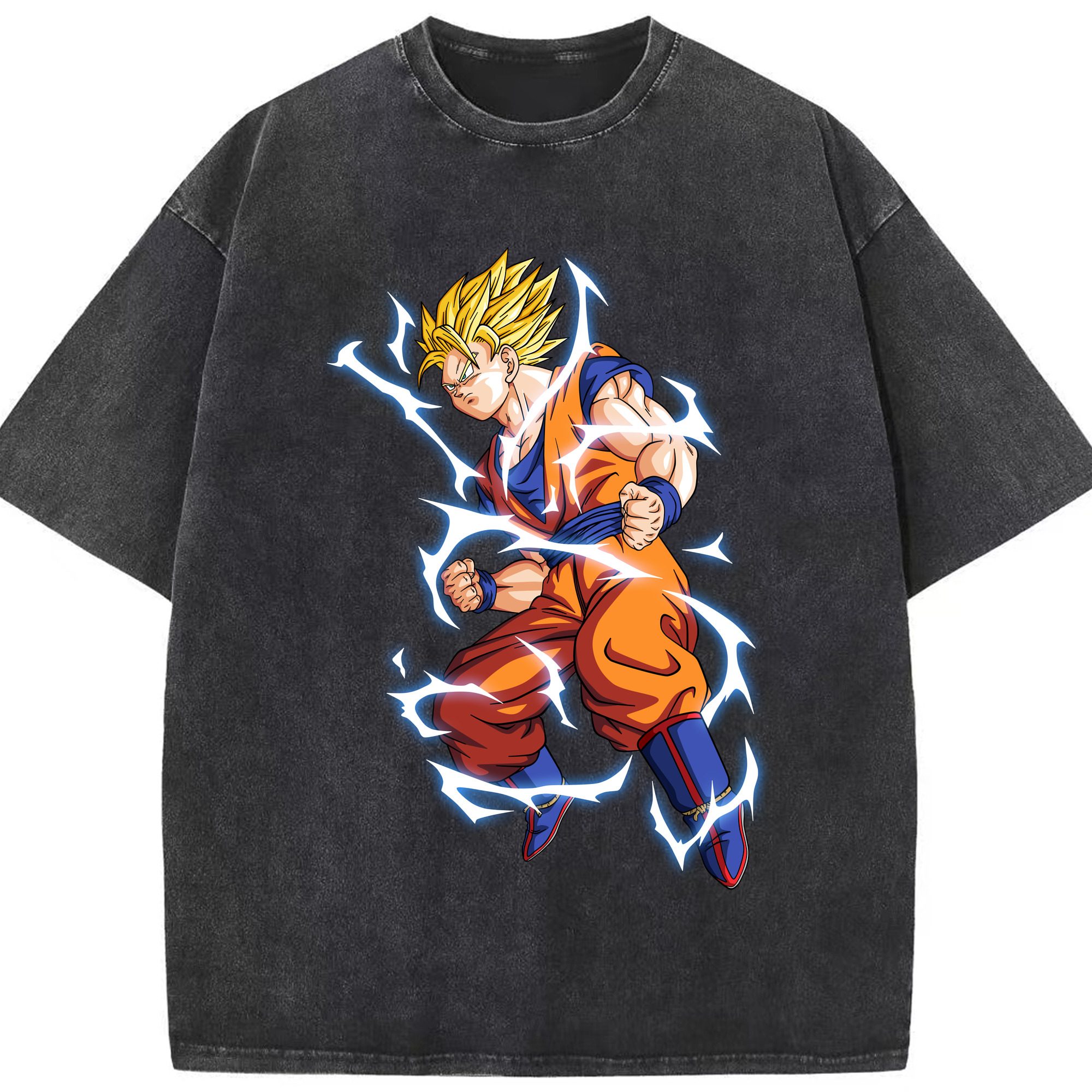（画像用） ドラゴンボール 孫悟空（そん ごくう）Son Goku カカロット DRAGON BALL Kakarotto 綿100% ヴィンテージ風 半袖Tシャツ（フロントプリント）