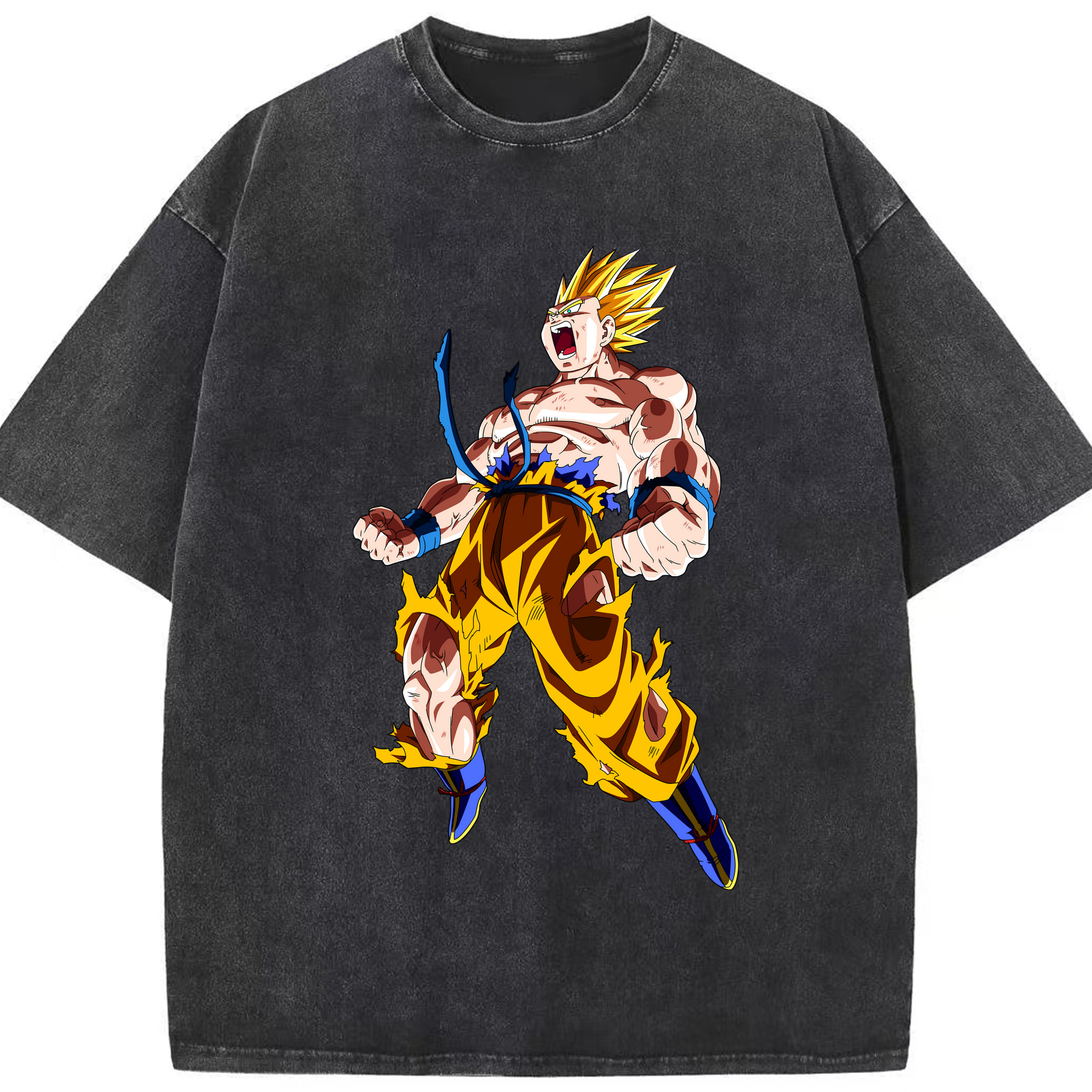 （画像用） ドラゴンボール 孫悟空（そん ごくう）Son Goku カカロット DRAGON BALL Kakarotto 綿100% ヴィンテージ風 半袖Tシャツ（フロントプリント）