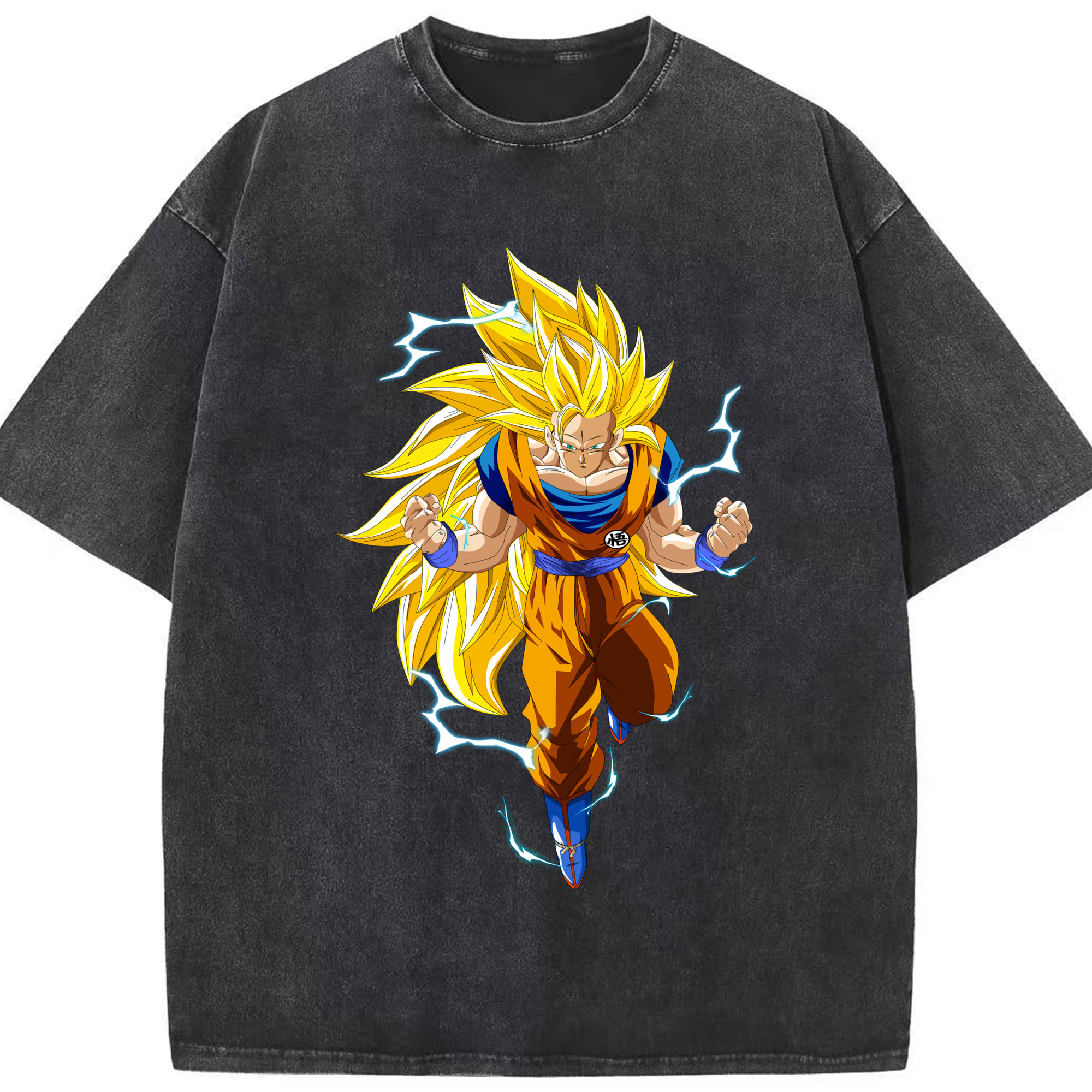 （画像用） ドラゴンボール 孫悟空（そん ごくう）Son Goku カカロット DRAGON BALL Kakarotto 綿100% ヴィンテージ風 半袖Tシャツ（フロントプリント）