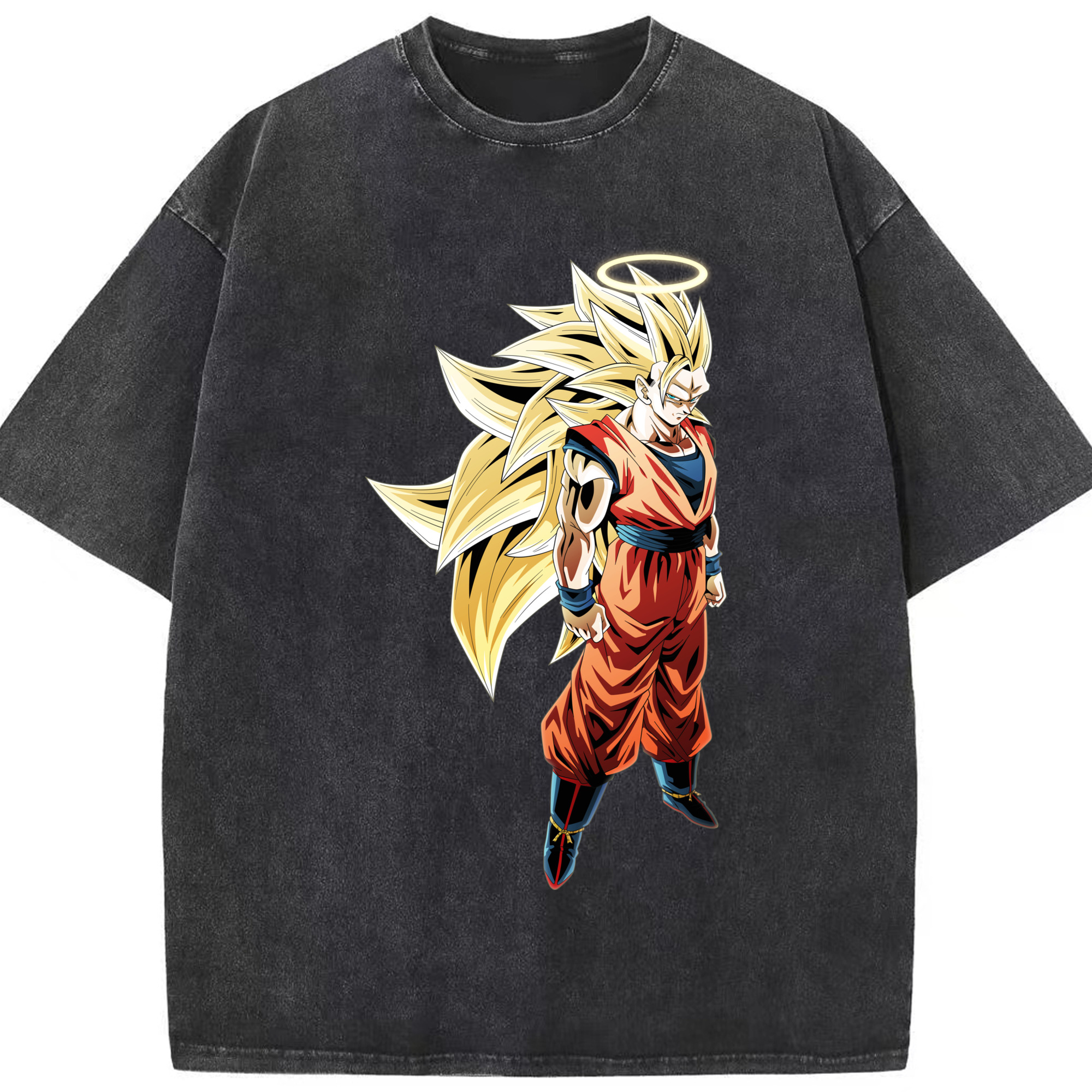 （画像用） ドラゴンボール 孫悟空（そん ごくう）Son Goku カカロット DRAGON BALL Kakarotto 綿100% ヴィンテージ風 半袖Tシャツ（フロントプリント）