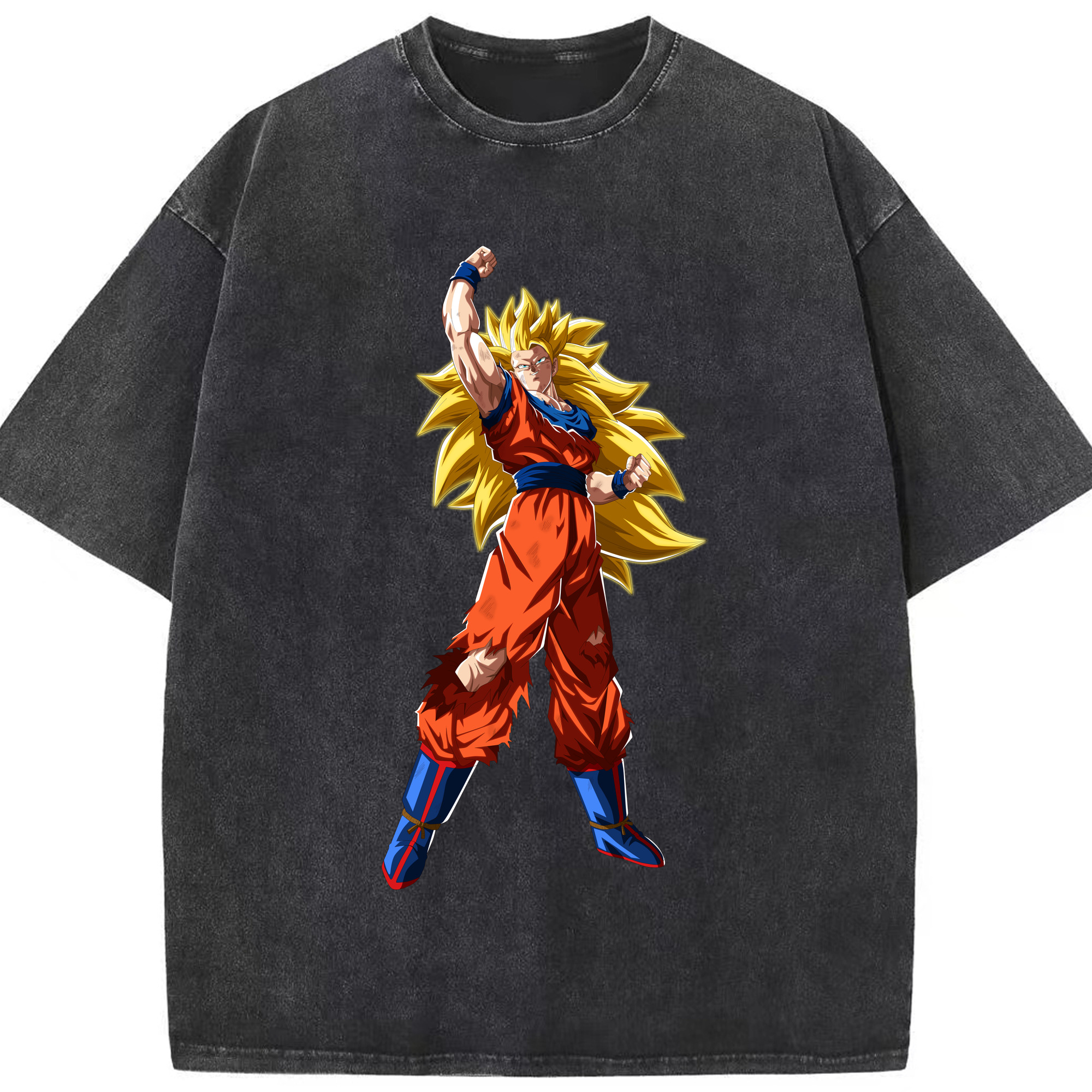 （画像用） ドラゴンボール 孫悟空（そん ごくう）Son Goku カカロット DRAGON BALL Kakarotto 綿100% ヴィンテージ風 半袖Tシャツ（フロントプリント）