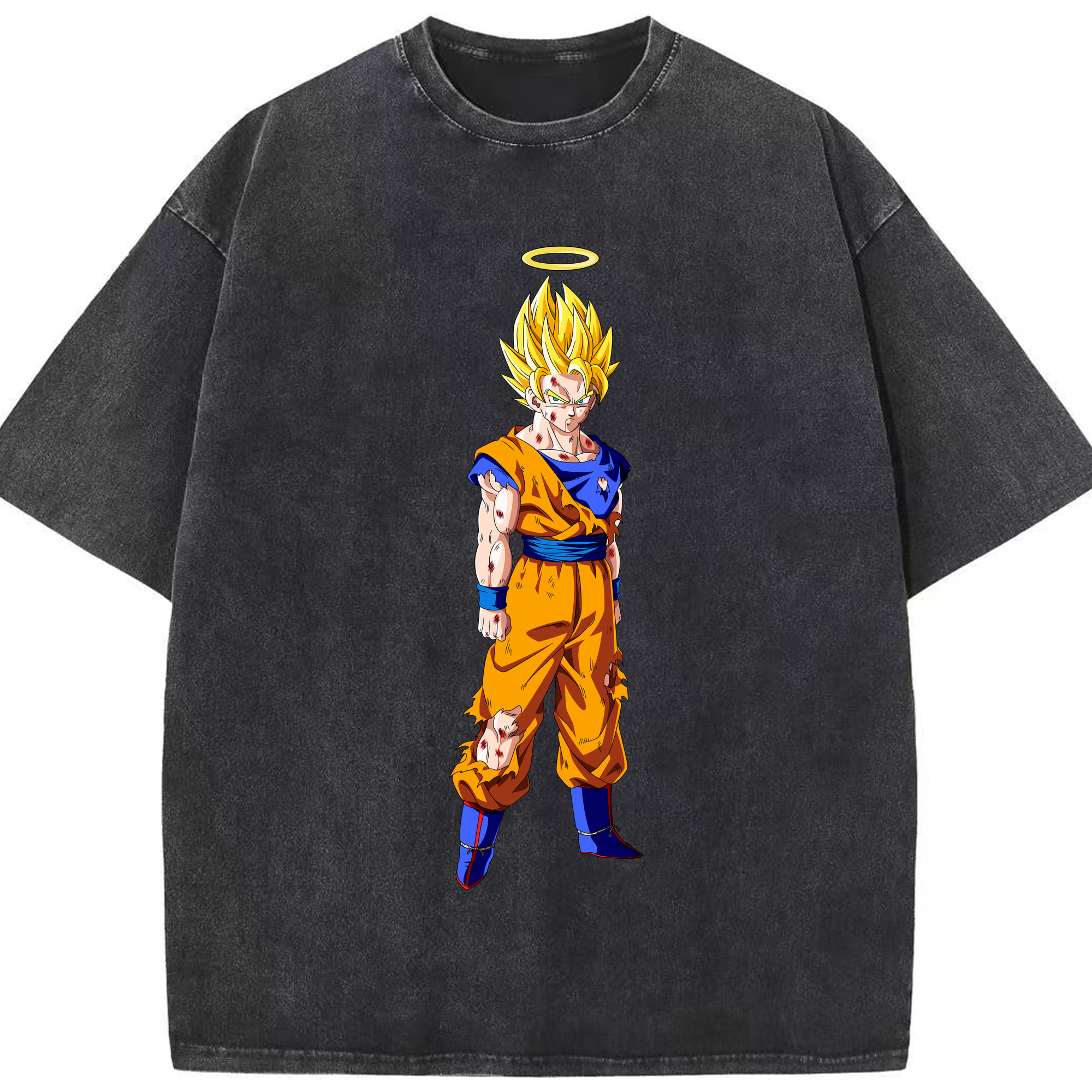 （画像用） ドラゴンボール 孫悟空（そん ごくう）Son Goku カカロット DRAGON BALL Kakarotto 綿100% ヴィンテージ風 半袖Tシャツ（フロントプリント）