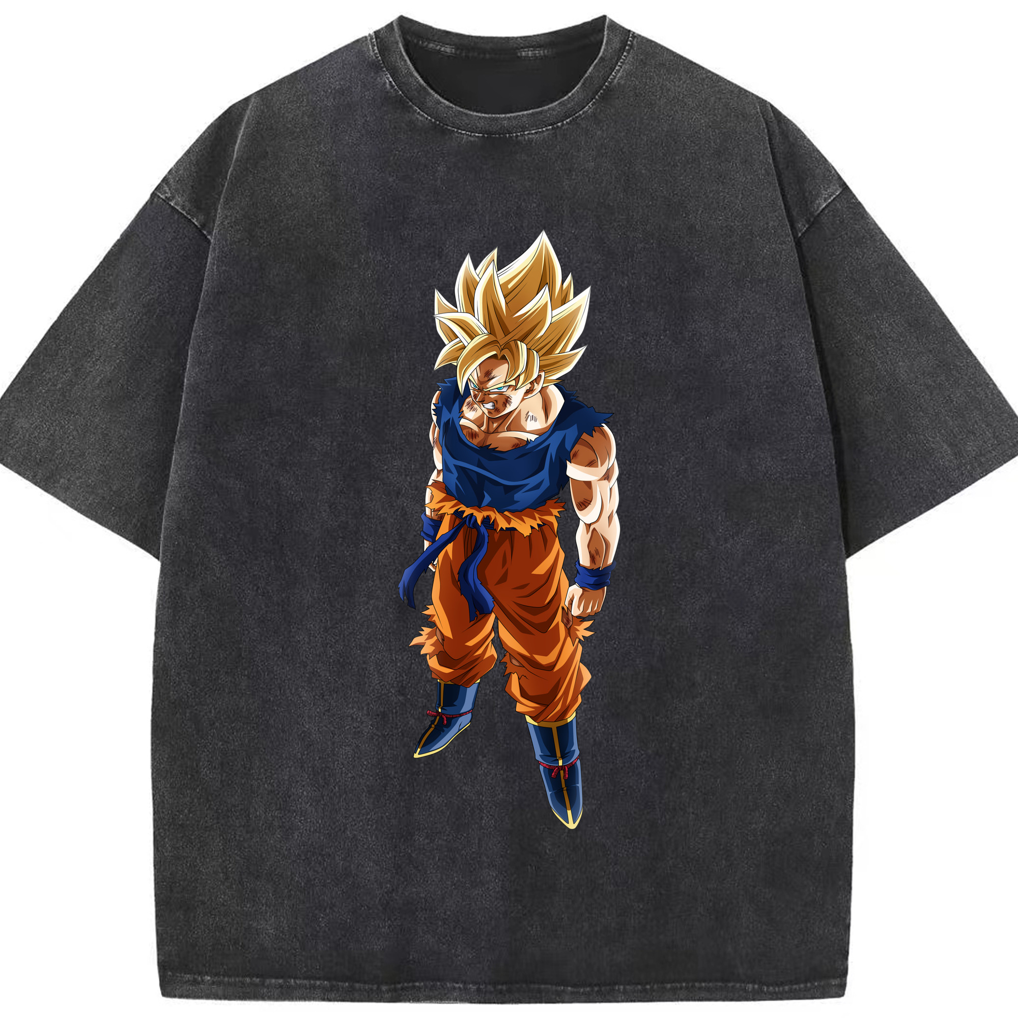 （画像用） ドラゴンボール 孫悟空（そん ごくう）Son Goku カカロット DRAGON BALL Kakarotto 綿100% ヴィンテージ風 半袖Tシャツ（フロントプリント）