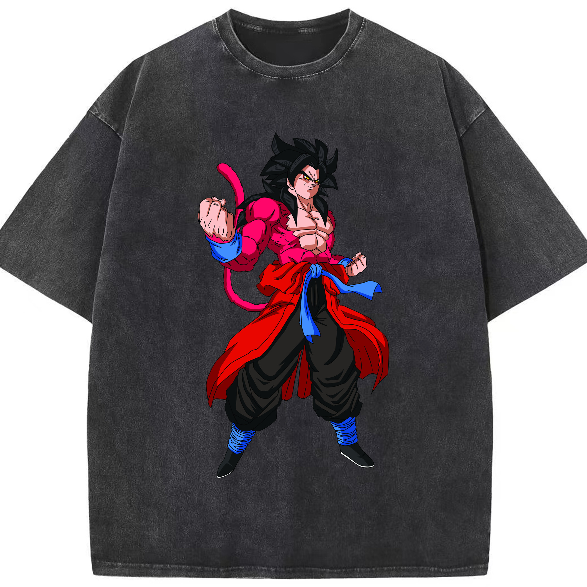 （画像用） ドラゴンボール 孫悟空（そん ごくう）Son Goku カカロット DRAGON BALL Kakarotto 綿100% ヴィンテージ風 半袖Tシャツ（フロントプリント）