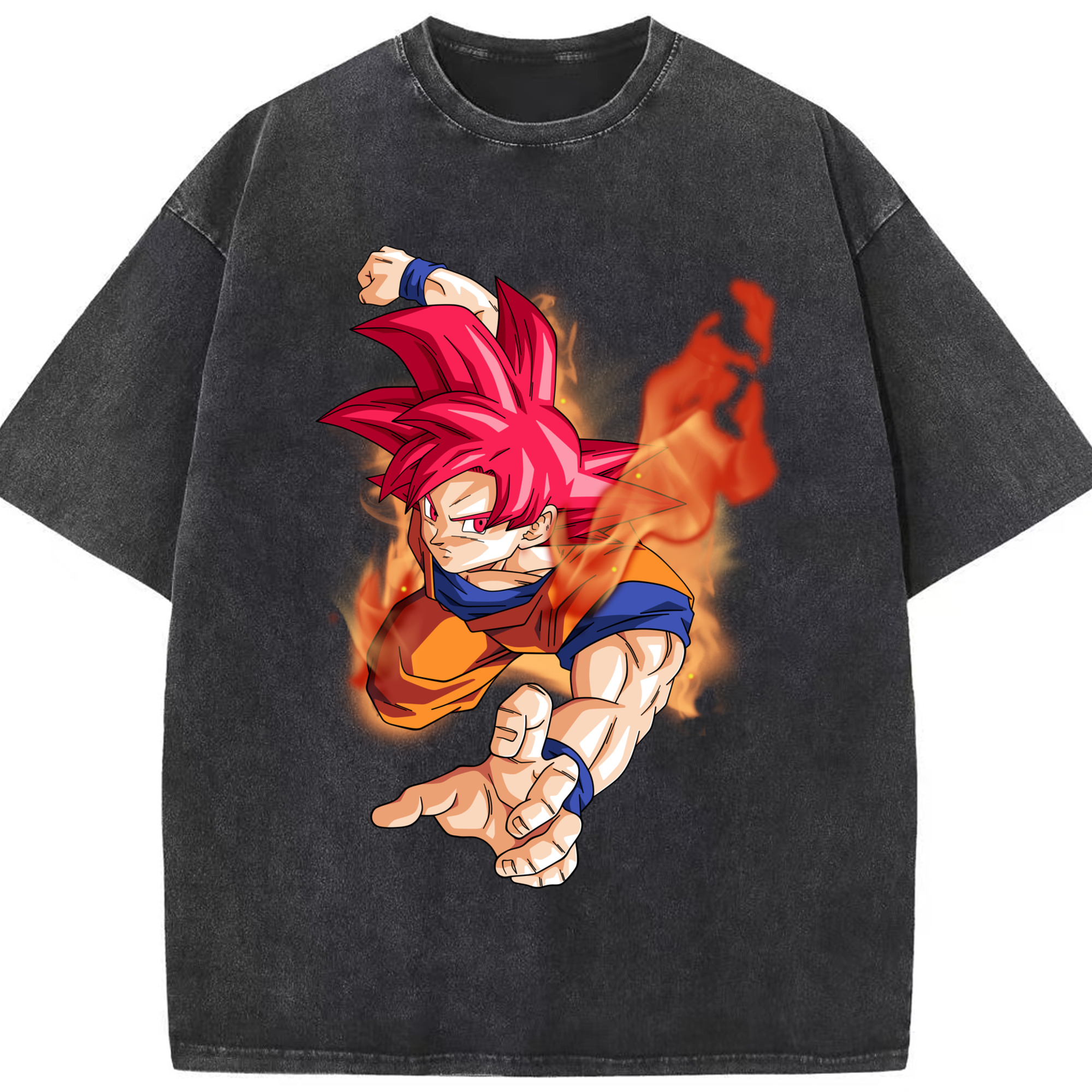 （画像用） ドラゴンボール 孫悟空（そん ごくう）Son Goku カカロット DRAGON BALL Kakarotto 綿100% ヴィンテージ風 半袖Tシャツ（フロントプリント）