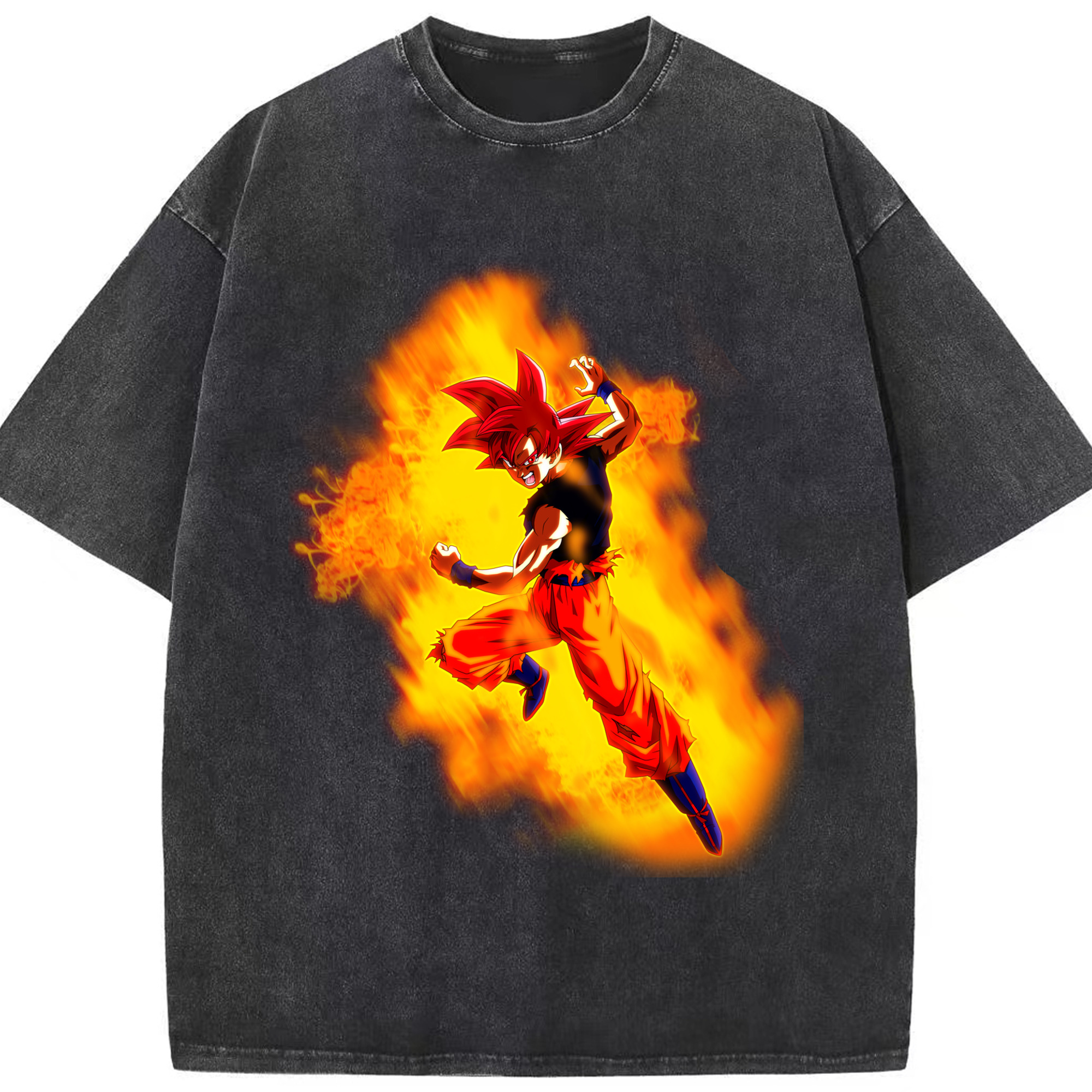 （画像用） ドラゴンボール 孫悟空（そん ごくう）Son Goku カカロット DRAGON BALL Kakarotto 綿100% ヴィンテージ風 半袖Tシャツ（フロントプリント）