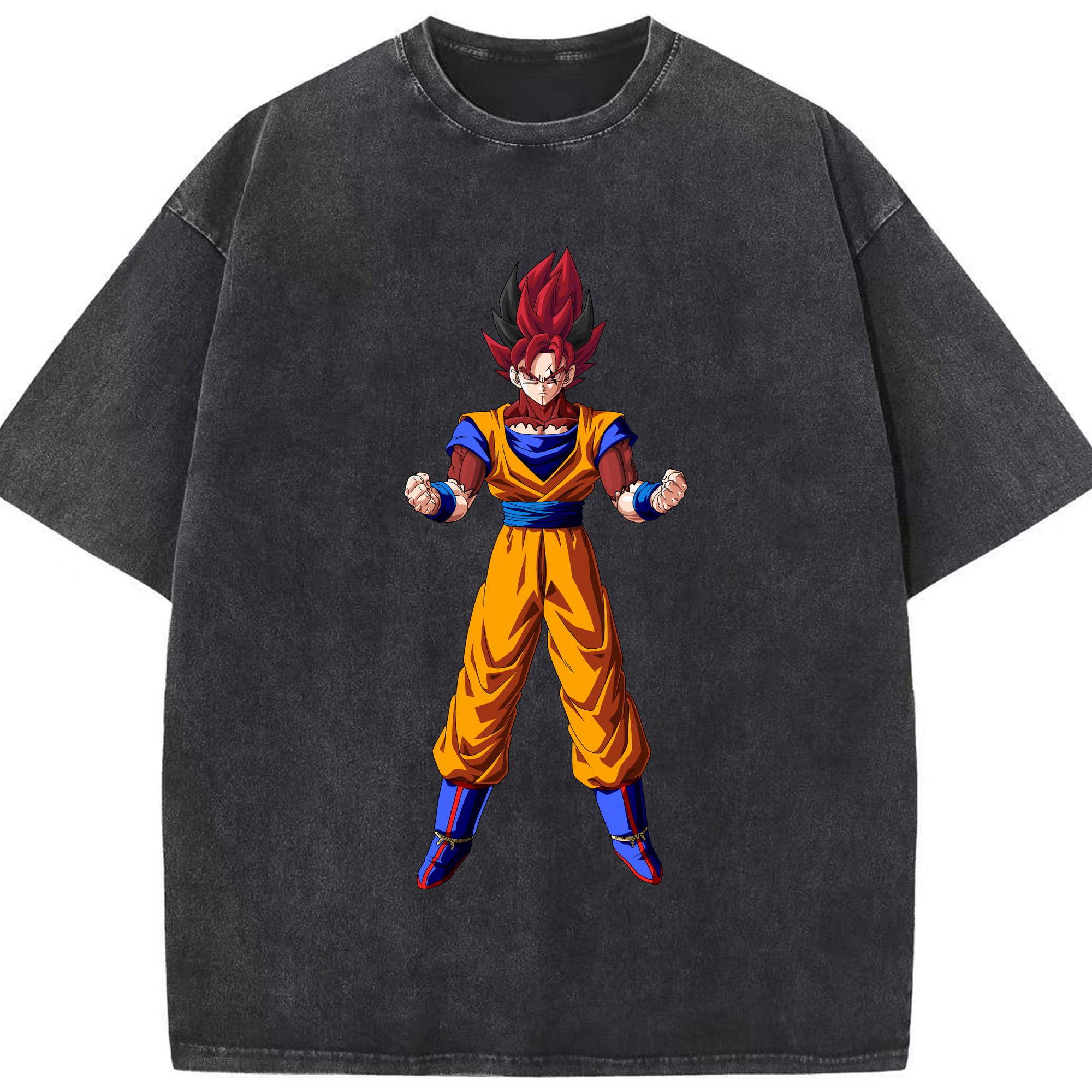 （画像用） ドラゴンボール 孫悟空（そん ごくう）Son Goku カカロット DRAGON BALL Kakarotto 綿100% ヴィンテージ風 半袖Tシャツ（フロントプリント）