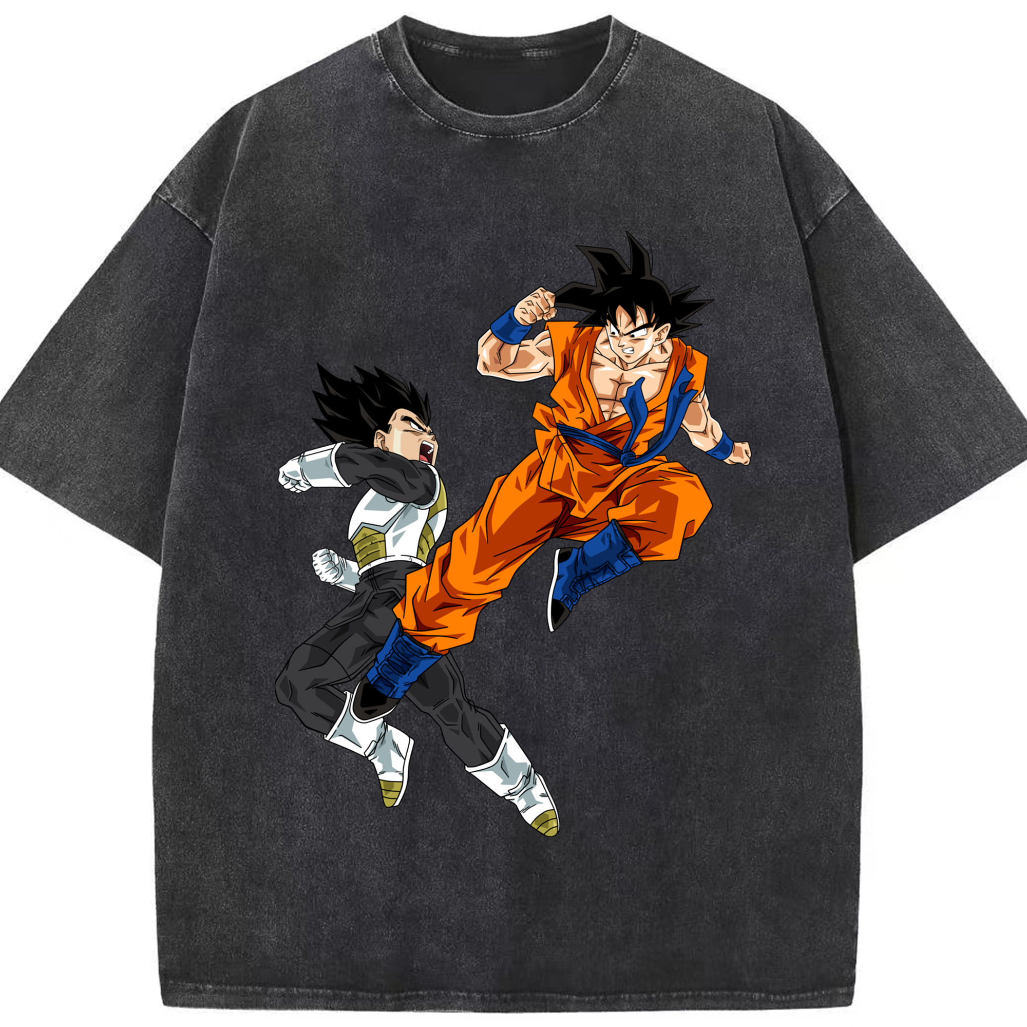 （画像用） ドラゴンボール 孫悟空（そん ごくう）Son Goku カカロット DRAGON BALL Kakarotto 綿100% ヴィンテージ風 半袖Tシャツ（フロントプリント）