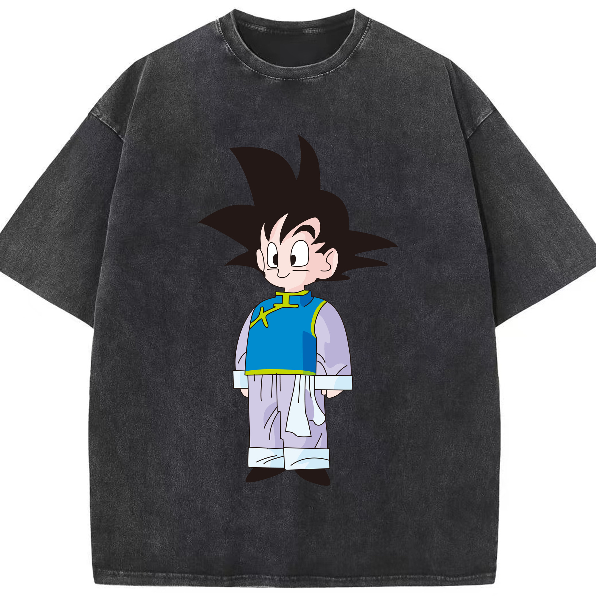 （画像用） ドラゴンボール 孫悟空（そん ごくう）Son Goku カカロット DRAGON BALL Kakarotto 綿100% ヴィンテージ風 半袖Tシャツ（フロントプリント）