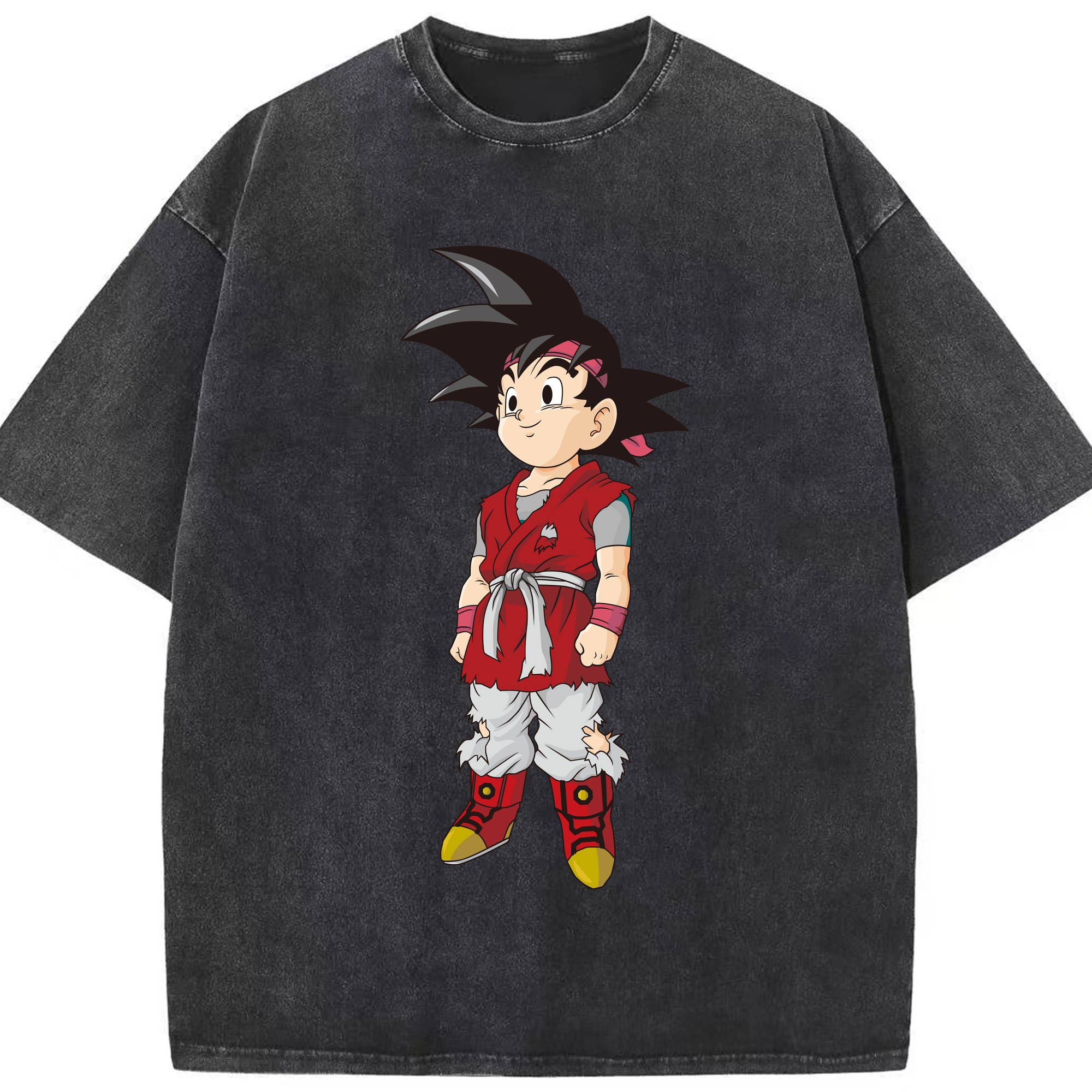 （画像用） ドラゴンボール 孫悟空（そん ごくう）Son Goku カカロット DRAGON BALL Kakarotto 綿100% ヴィンテージ風 半袖Tシャツ（フロントプリント）