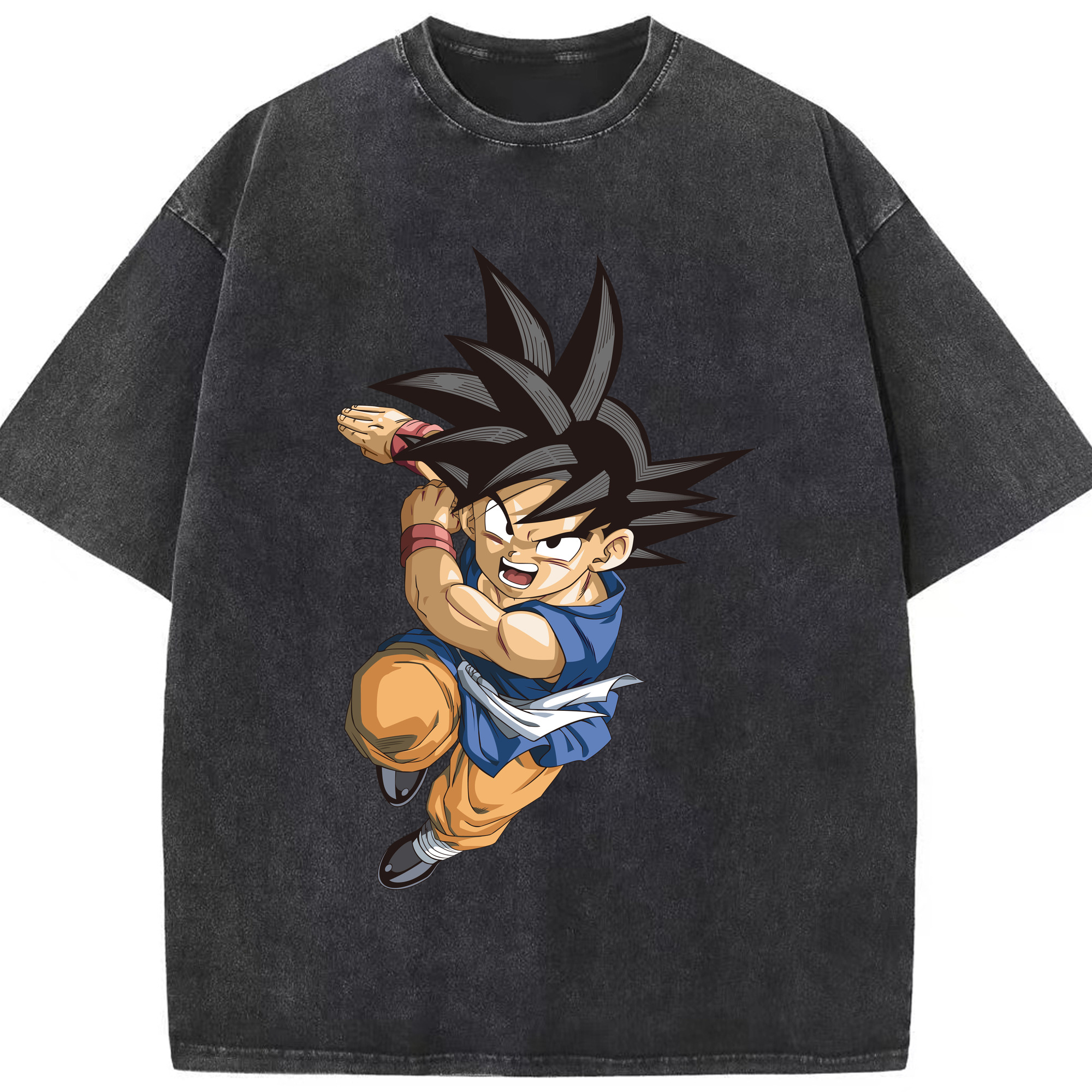 （画像用） ドラゴンボール 孫悟空（そん ごくう）Son Goku カカロット DRAGON BALL Kakarotto 綿100% ヴィンテージ風 半袖Tシャツ（フロントプリント）